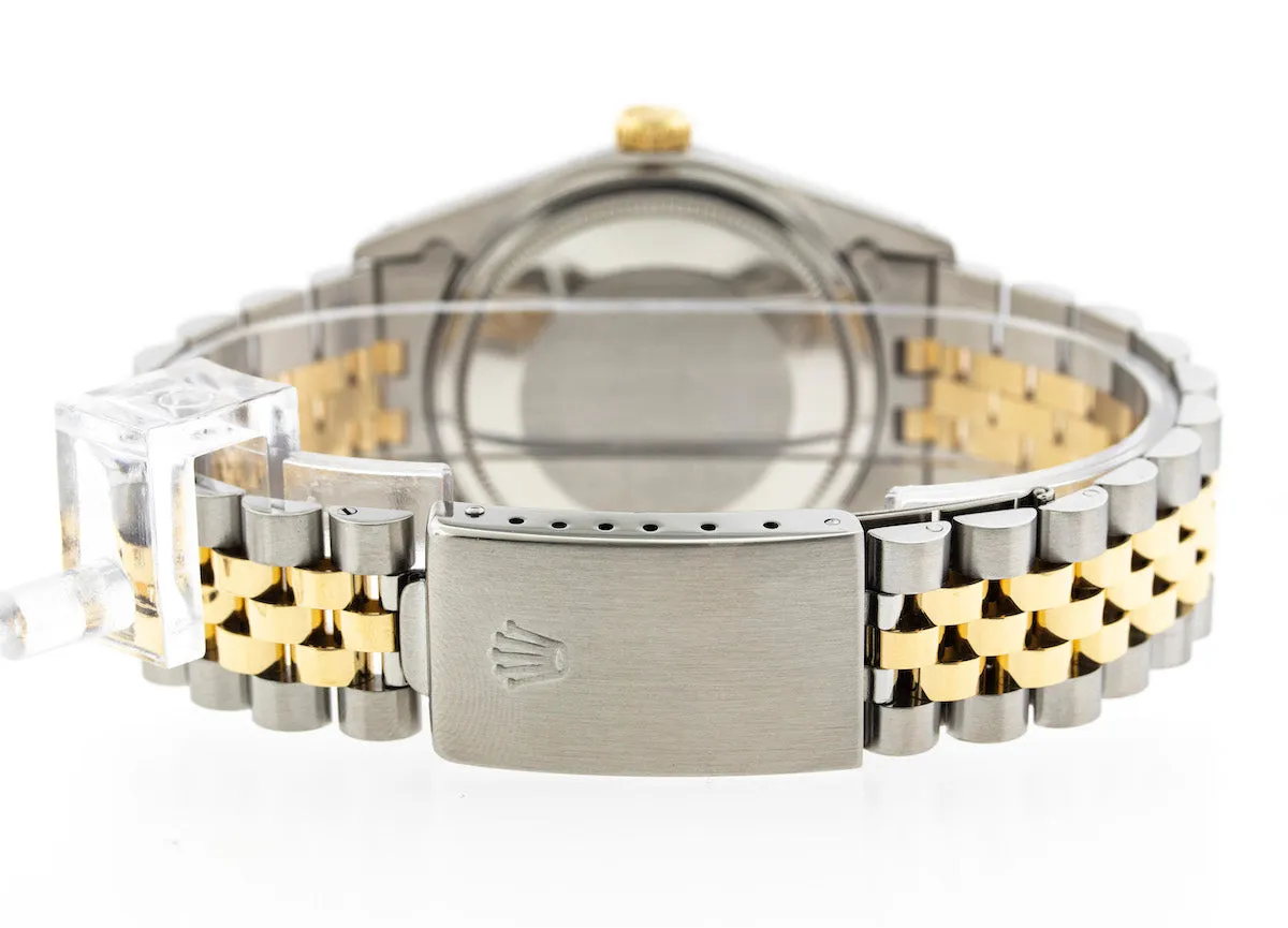 Rolex Datejust 36mm Yellow Gold & Steel Champagne Diamond Dial & Fluted Bezel 16013