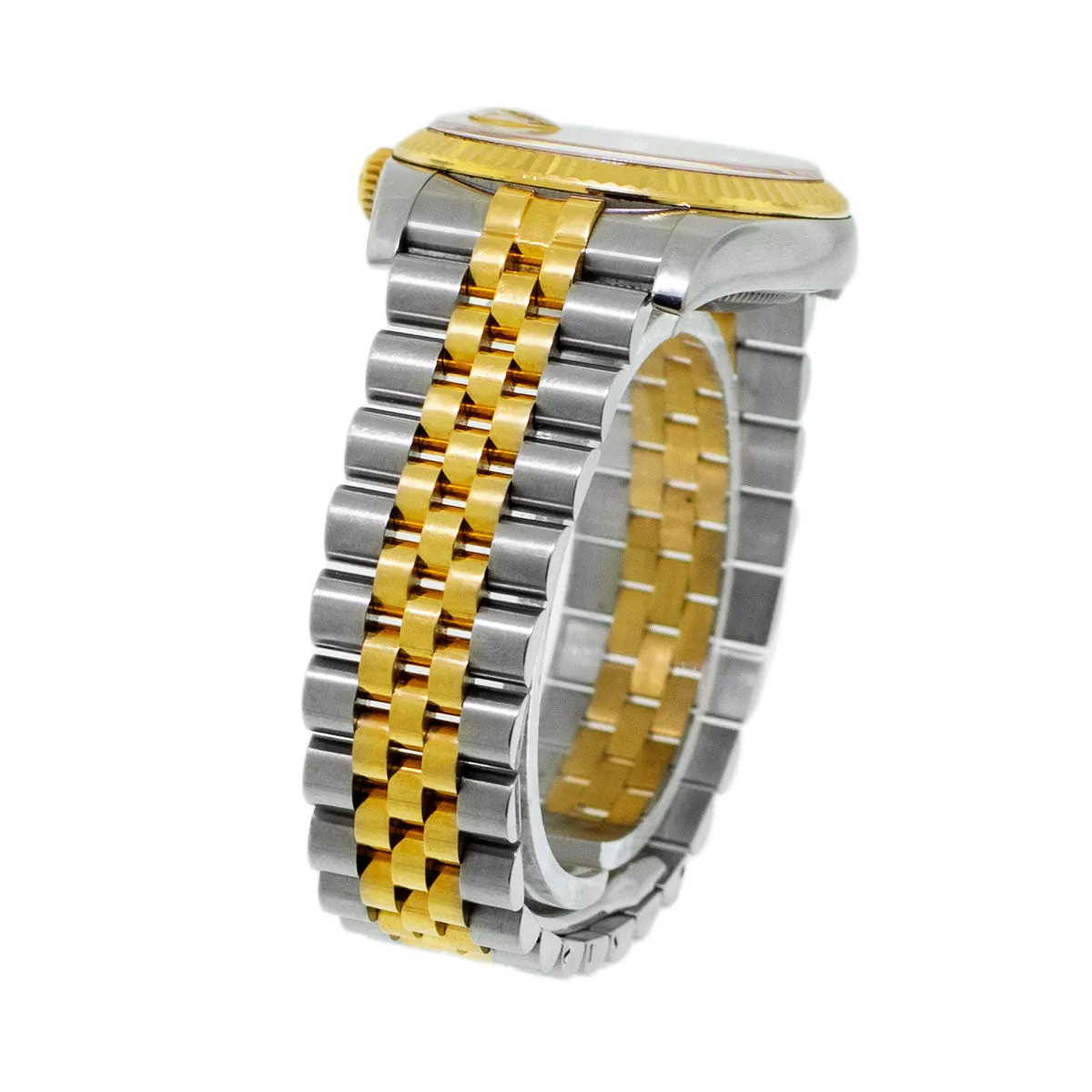 Rolex Datejust 36mm Yellow Gold & Steel Champagne Diamond Dial Fluted Bezel 116233