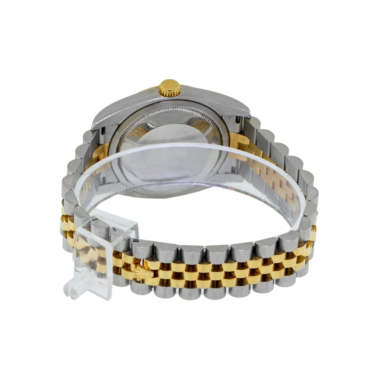 Rolex Datejust 36mm Yellow Gold & Steel Champagne Diamond Dial Fluted Bezel 116233