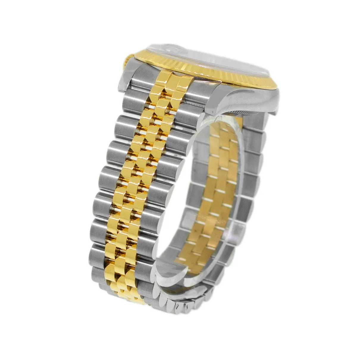 Rolex Datejust 36mm Yellow Gold & Steel Champagne Index Dial Fluted Bezel 116233
