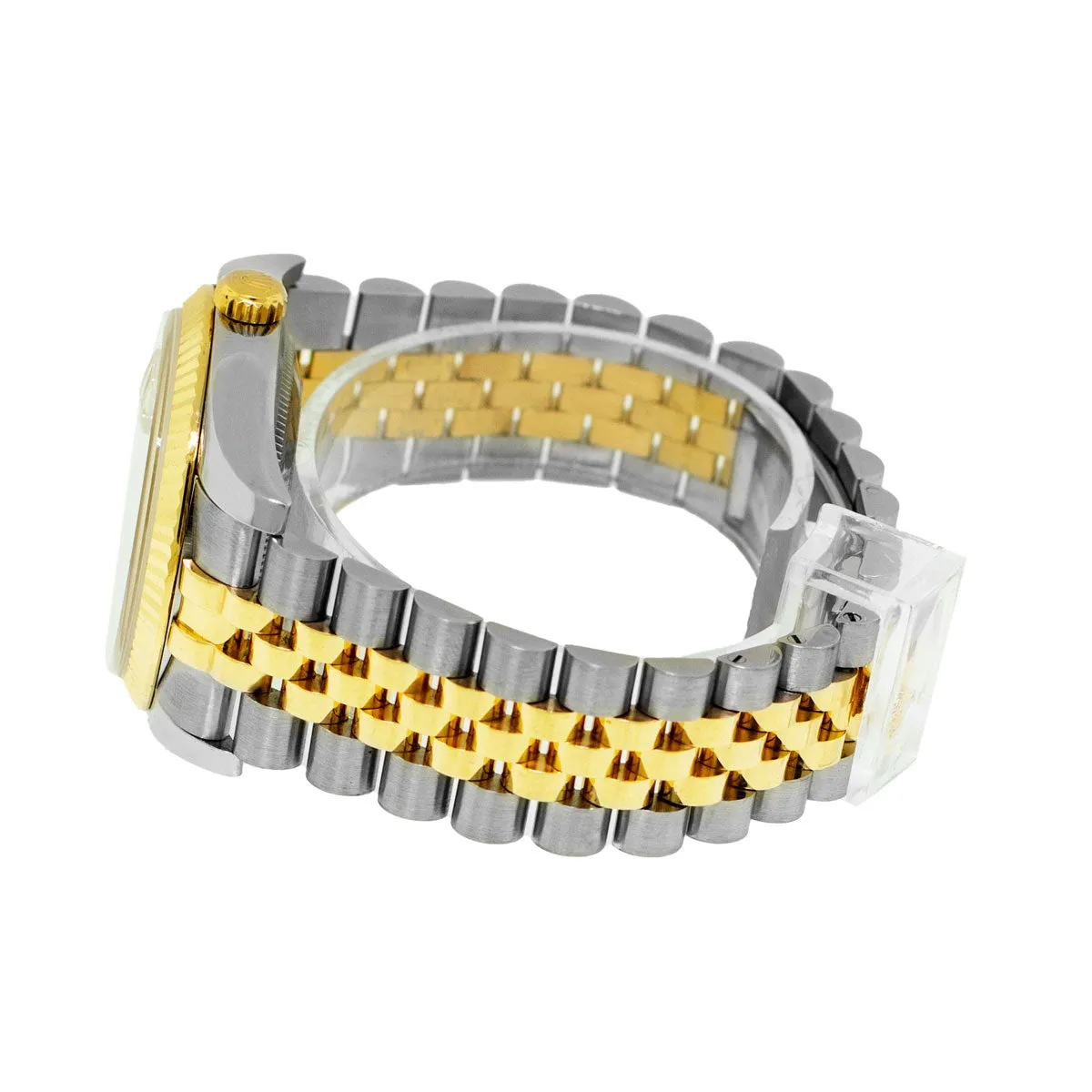 Rolex Datejust 36mm Yellow Gold & Steel Champagne Index Dial Fluted Bezel 116233