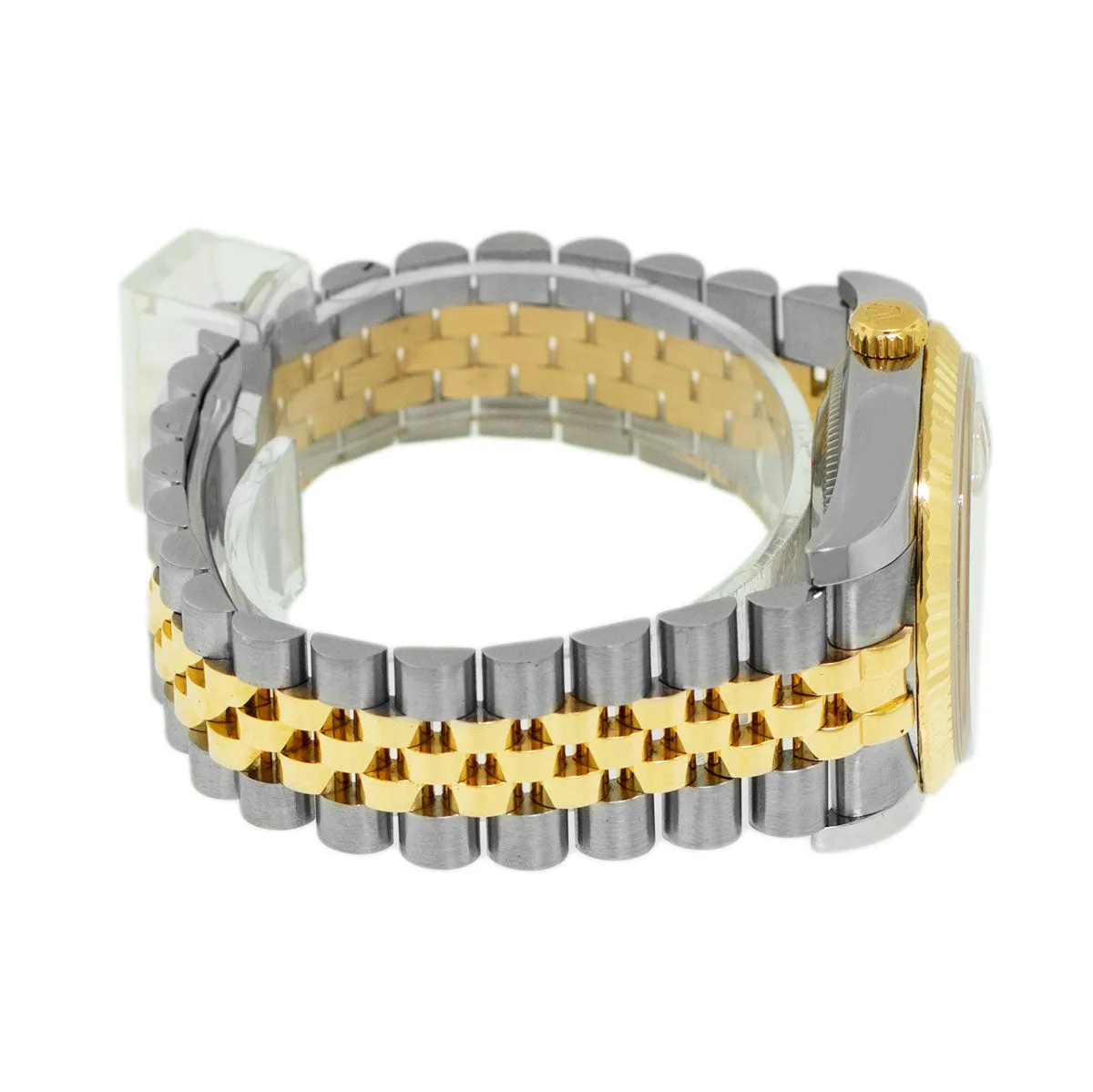 Rolex Datejust 36mm Yellow Gold & Steel Champagne Index Dial Fluted Bezel 116233