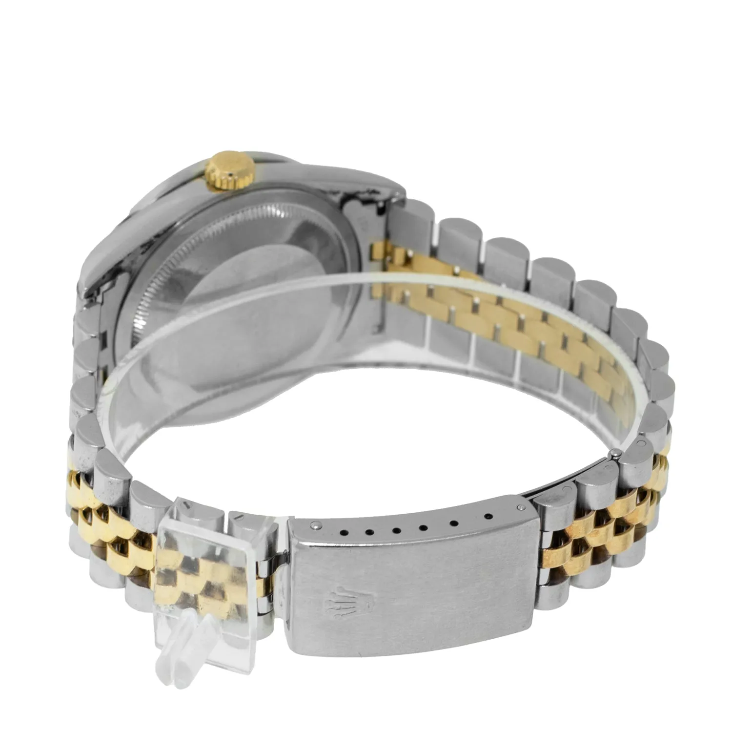 Rolex Datejust 36mm Yellow Gold & Steel White Roman Dial & Diamond Bezel 16233