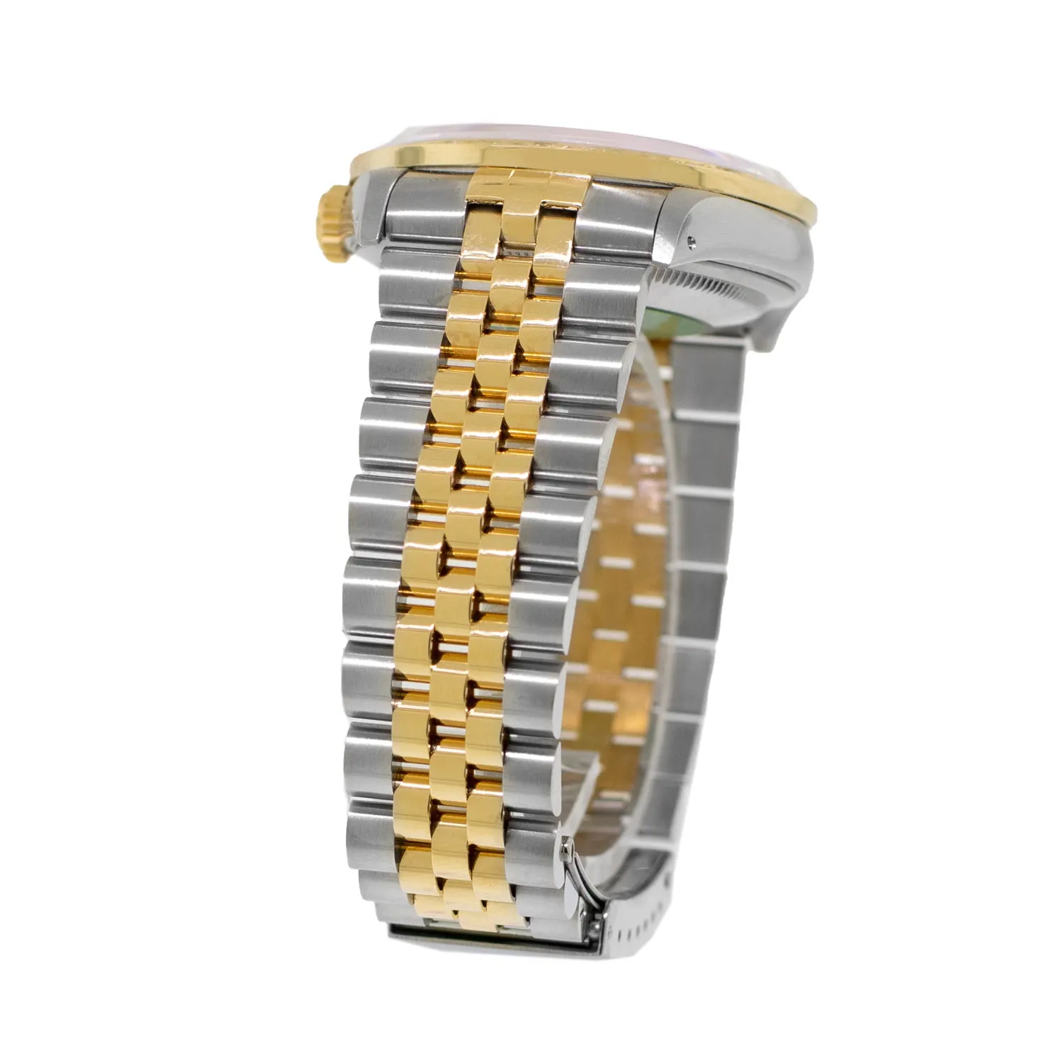 Rolex Datejust 36mm Yellow Gold Steel Mother of Pearl Diamond Dial, Diamond Bezel 16233