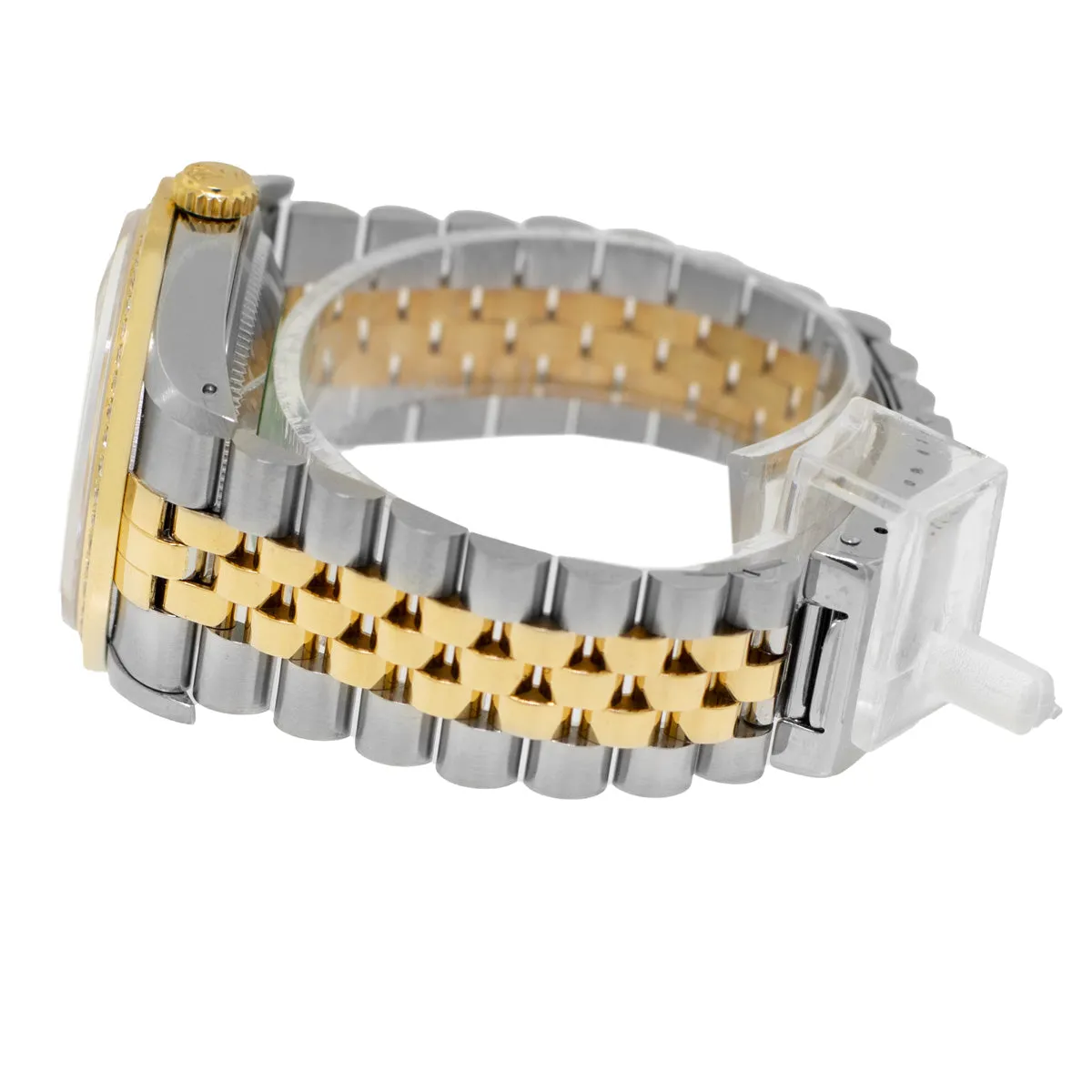 Rolex Datejust 36mm Yellow Gold Steel Mother of Pearl Diamond Dial, Diamond Bezel 16233