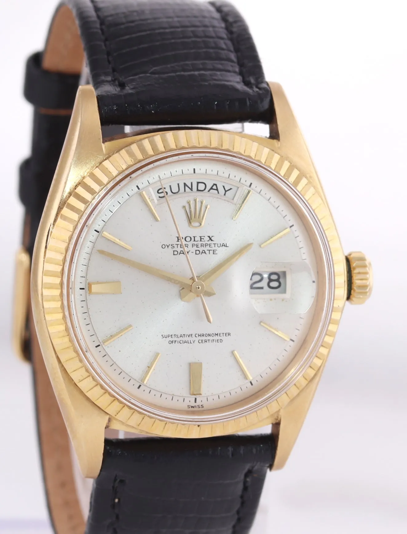 Rolex Day-Date President Champagne 36mm 1803 18K Yellow Gold Leather Watch
