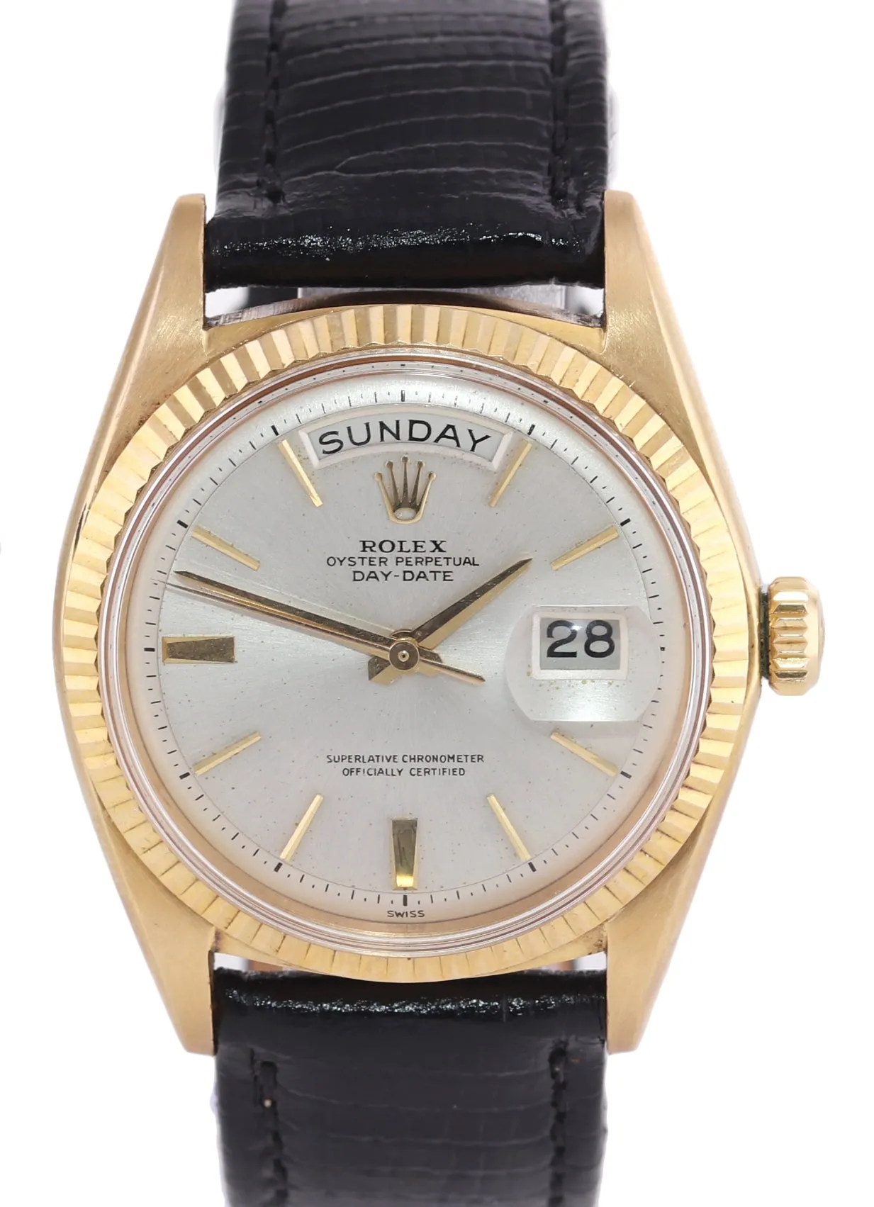Rolex Day-Date President Champagne 36mm 1803 18K Yellow Gold Leather Watch
