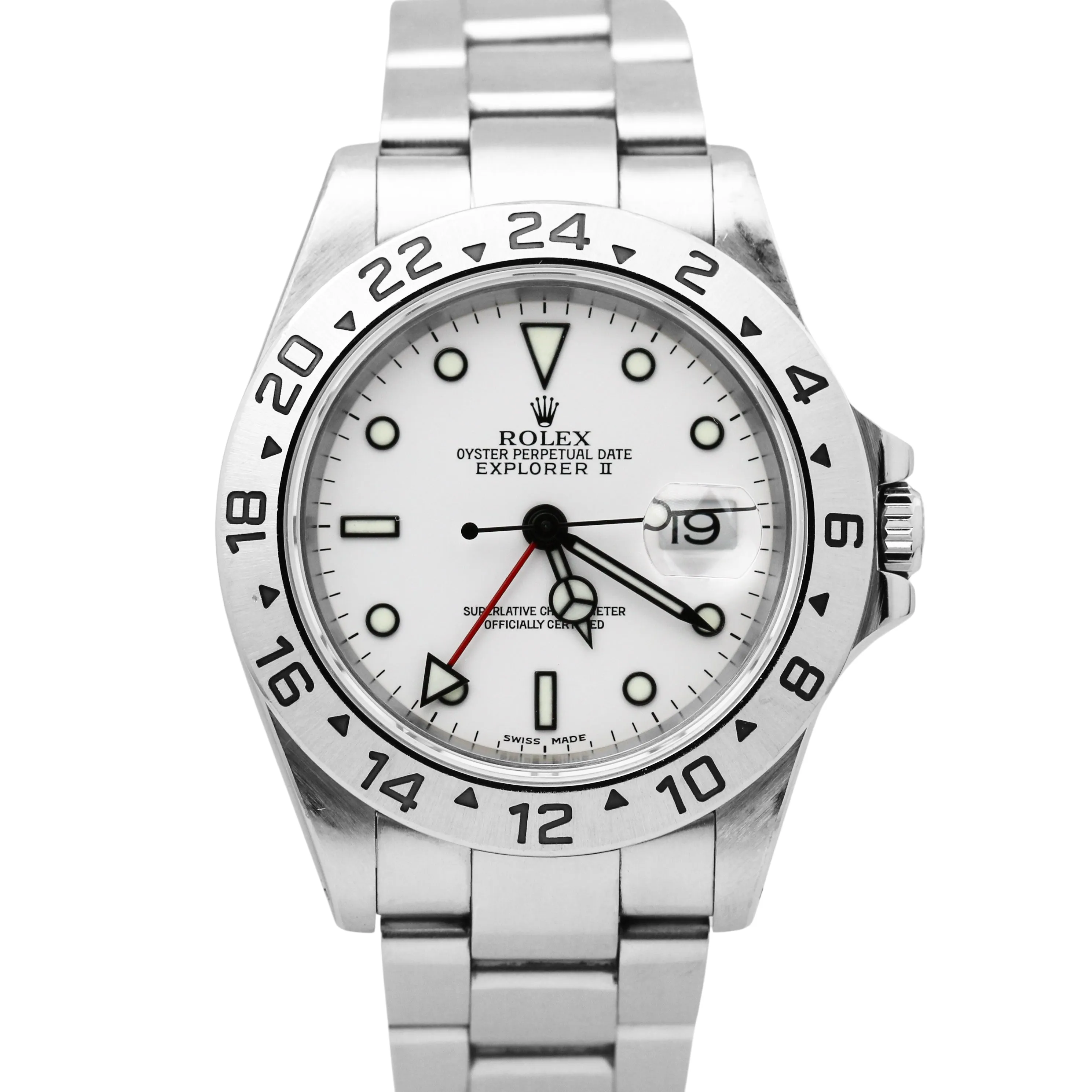 Rolex Explorer II 40mm Stainless Steel POLAR WHITE SEL Date GMT Watch 16570