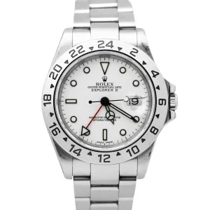 Rolex Explorer II 40mm Stainless Steel POLAR WHITE SEL Date GMT Watch 16570