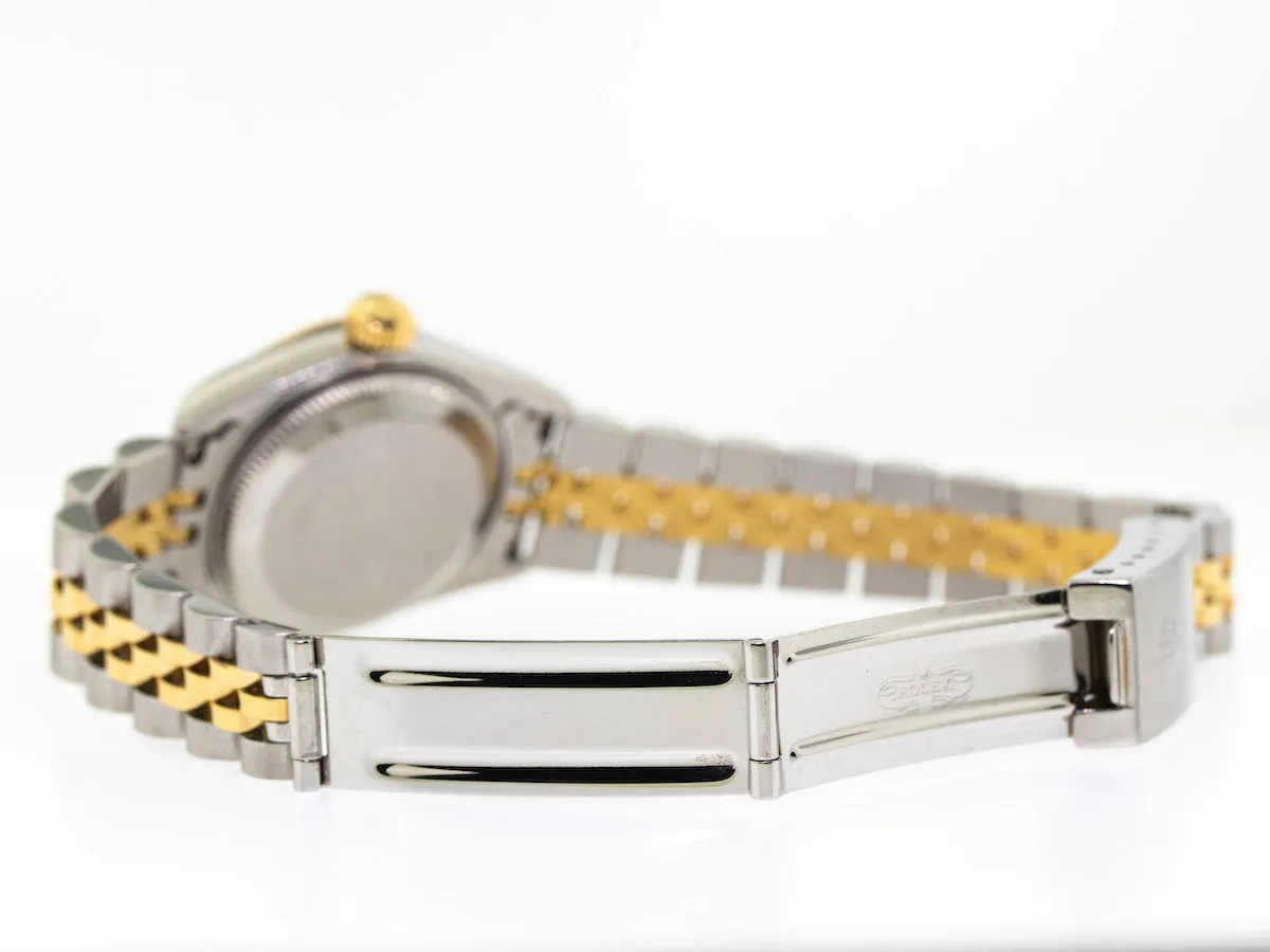 Rolex Lady-Datejust 26mm Yellow Gold & Steel White Roman Dial Fluted Bezel 69173