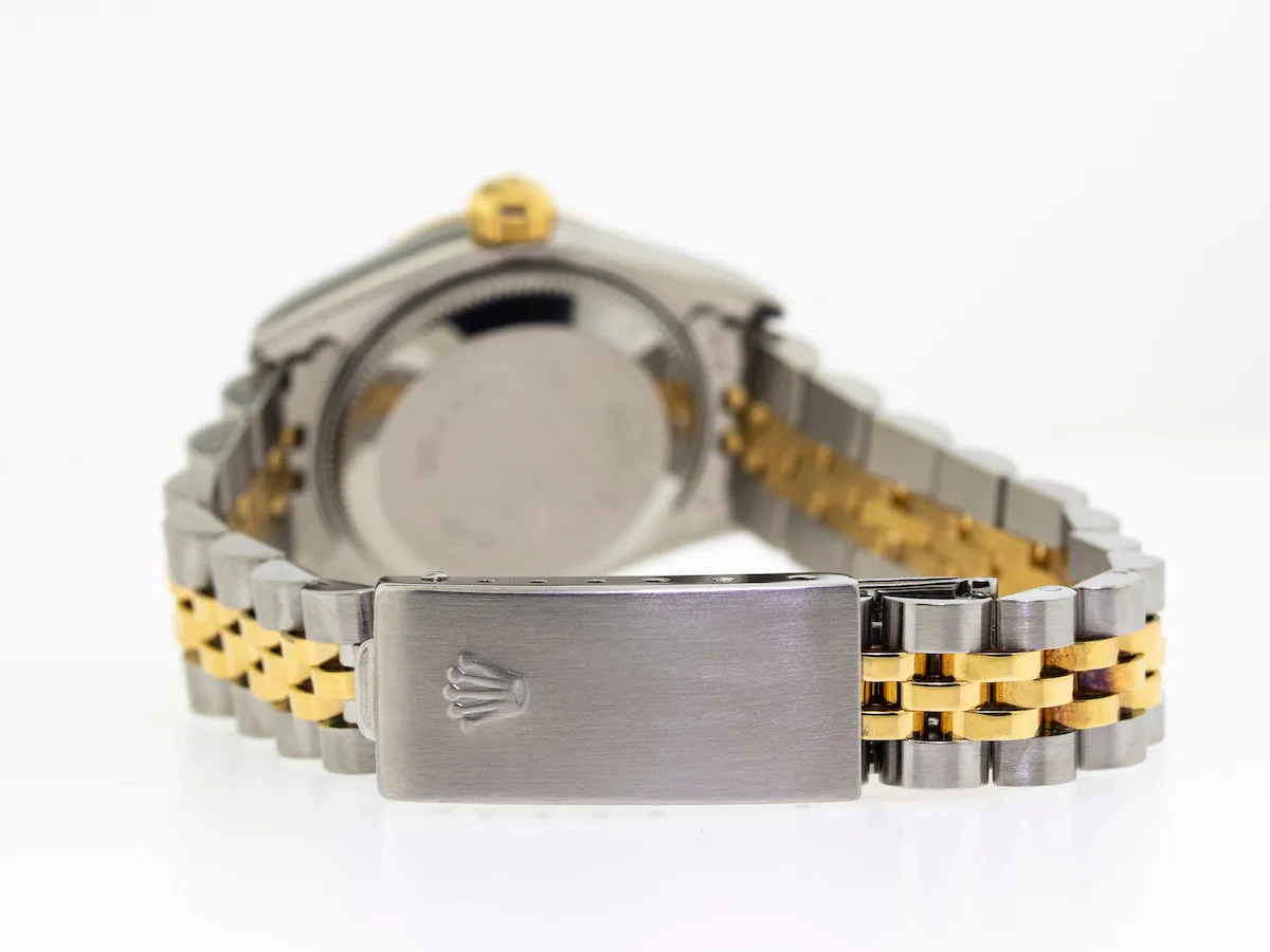 Rolex Lady-Datejust 26mm Yellow Gold & Steel White Roman Dial Fluted Bezel 69173