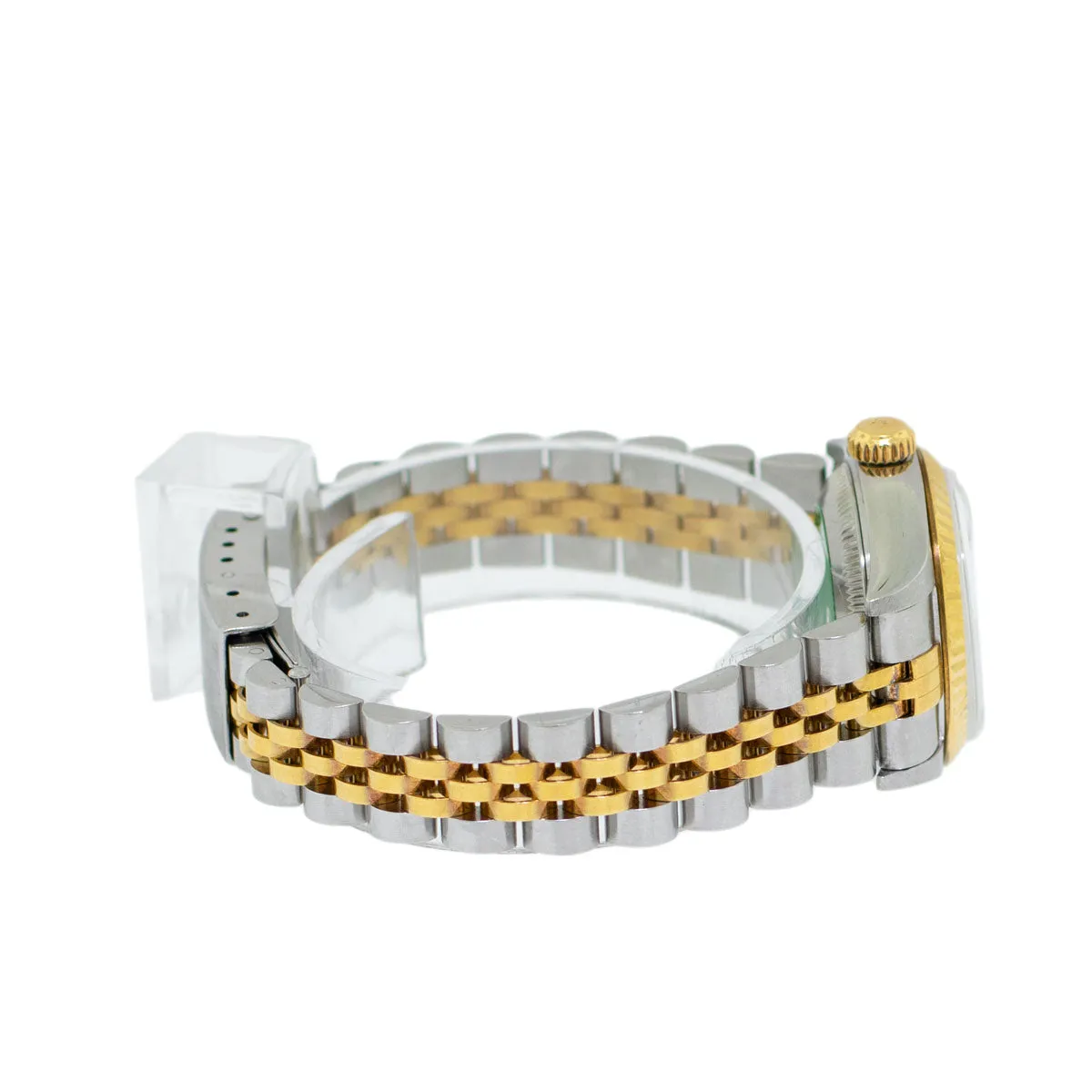 Rolex Lady-Datejust 26mm Yellow Gold Steel Dark Rhodium Diamond Dial & Fluted Bezel 69173