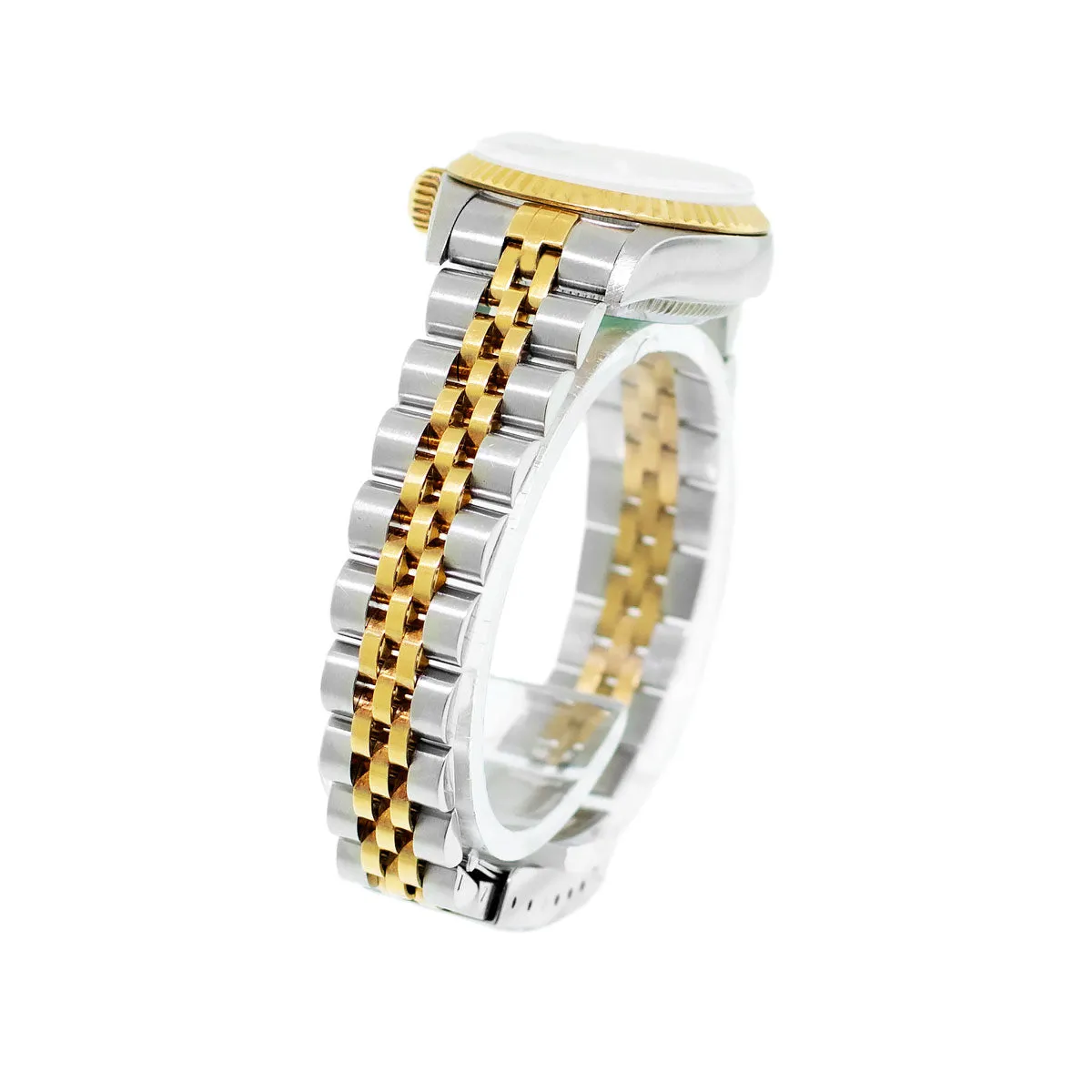 Rolex Lady-Datejust 26mm Yellow Gold Steel Dark Rhodium Diamond Dial & Fluted Bezel 69173