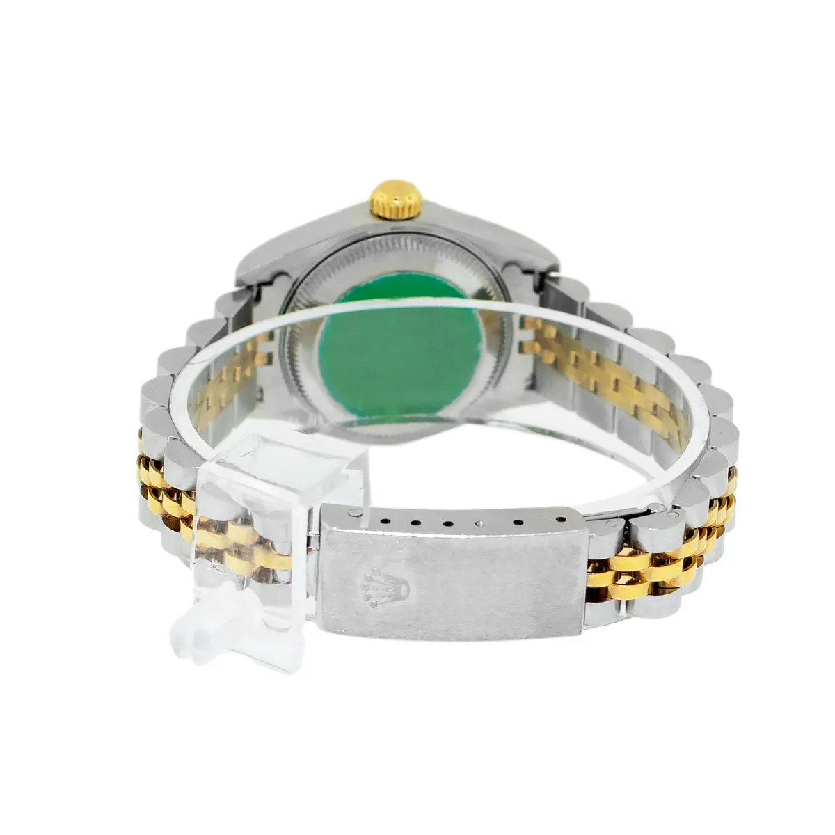 Rolex Lady-Datejust 26mm Yellow Gold Steel Dark Rhodium Diamond Dial & Fluted Bezel 69173
