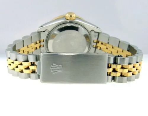 Rolex Lady-Datejust 26mm Yellow Gold Steel White MOP Diamond Dial & Bezel 69173
