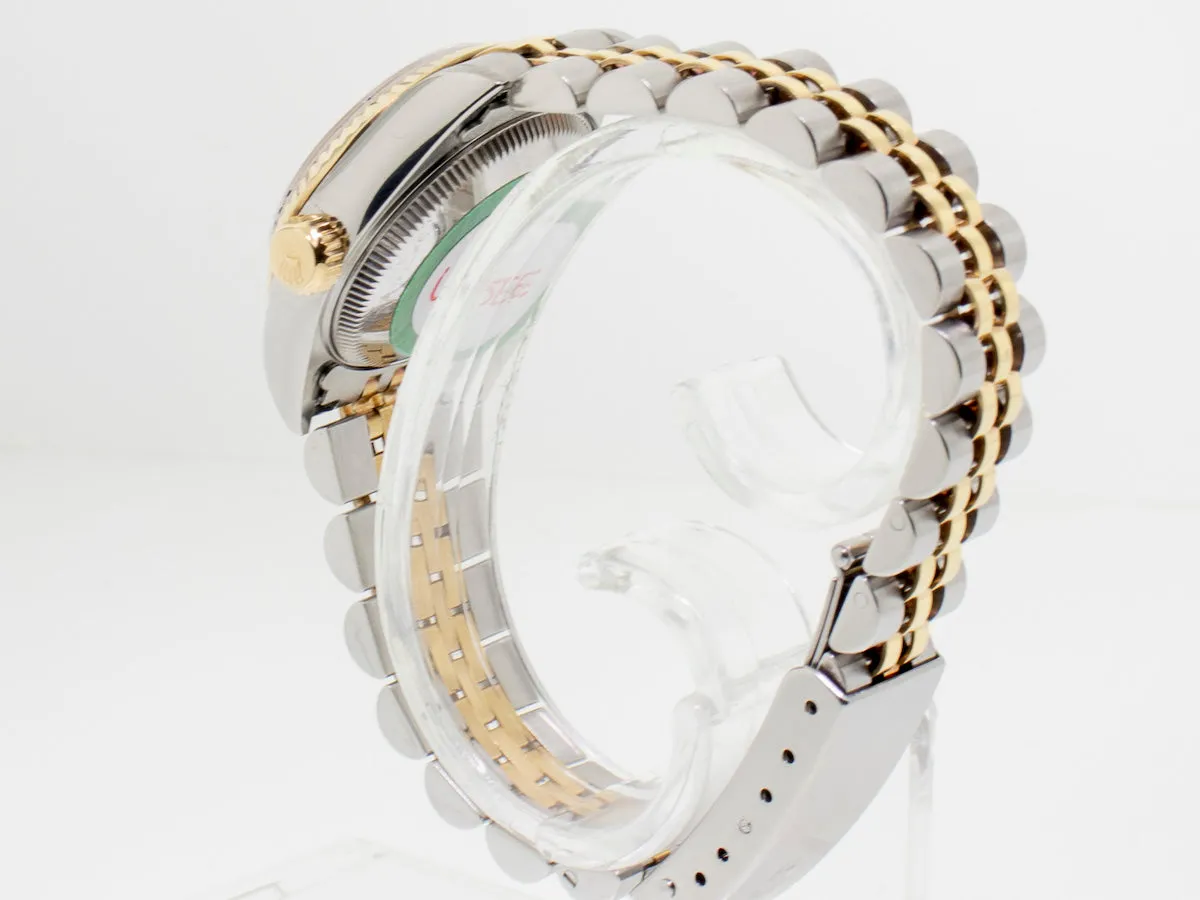 Rolex Lady-Datejust 26mm Yellow Gold Steel White Roman Dial Fluted Bezel 79173