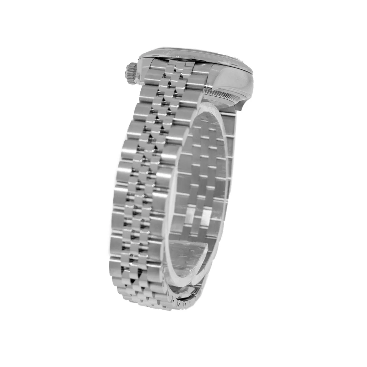 Rolex Lady-Datejust 28mm White Gold & Steel Dark Rhodium Roman Dial & Fluted Bezel 279174