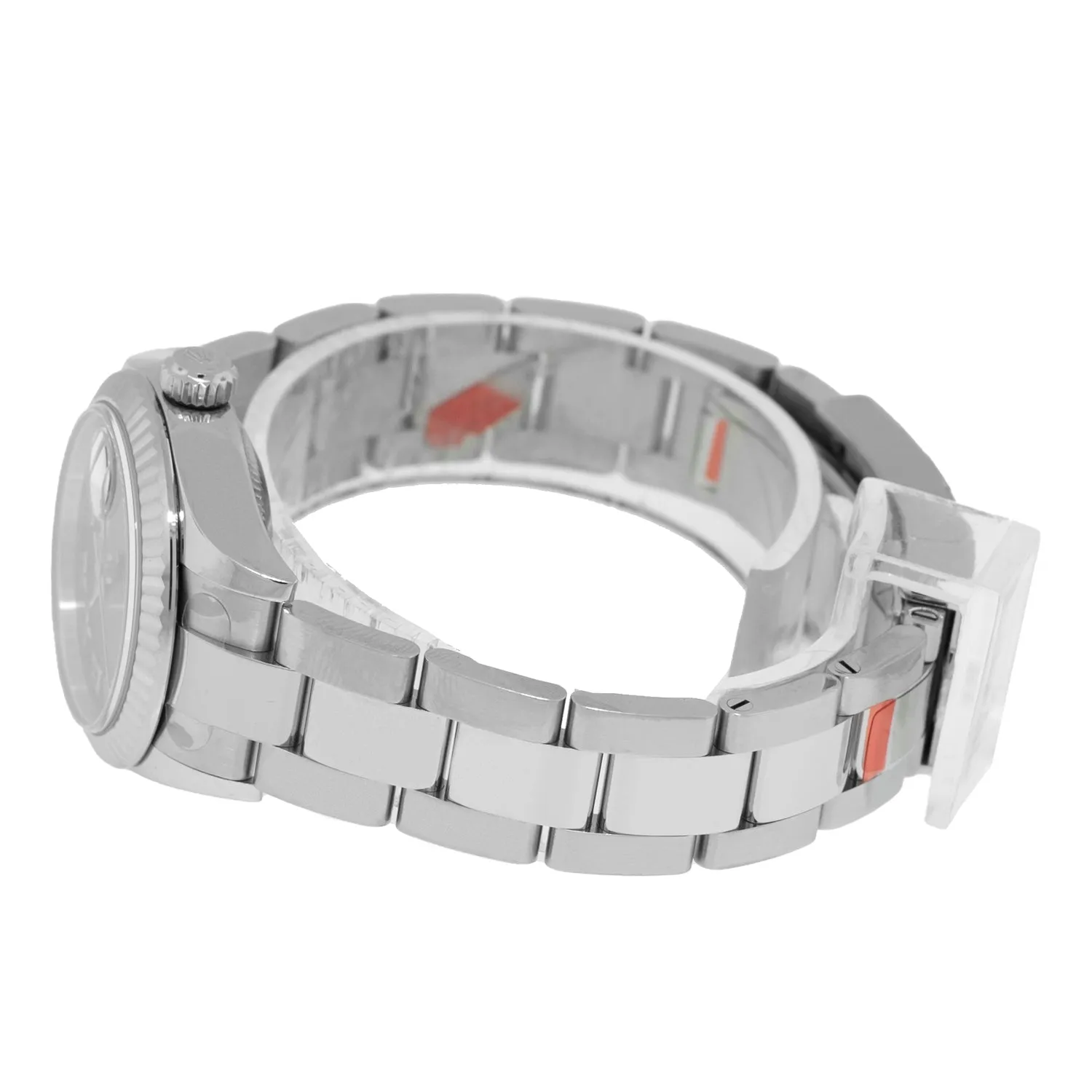 Rolex Lady-Datejust 28mm White Gold & Steel Dark Rhodium Roman Dial & Fluted Bezel 279174