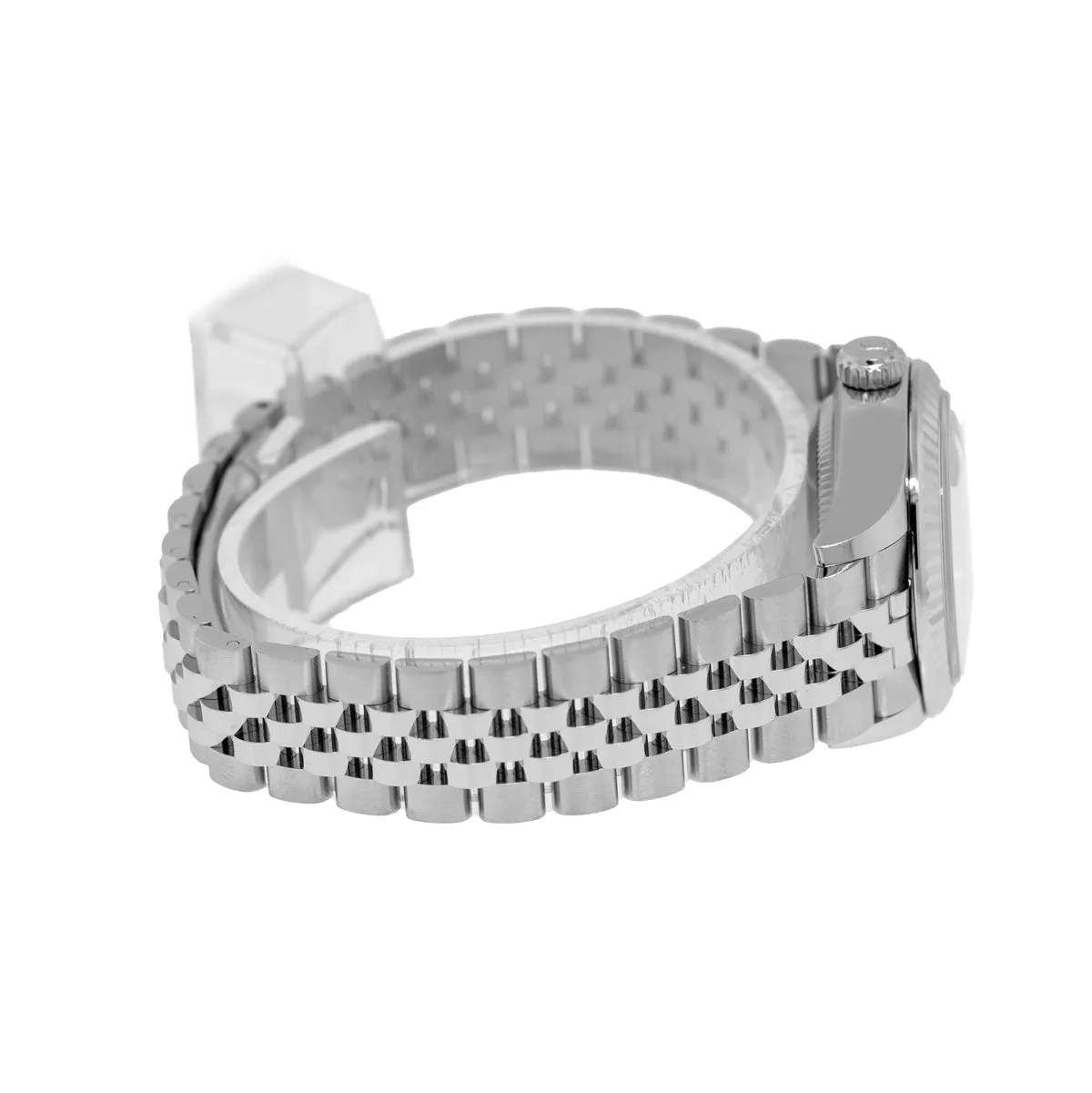 Rolex Lady-Datejust 28mm White Gold & Steel Dark Rhodium Roman Dial & Fluted Bezel 279174