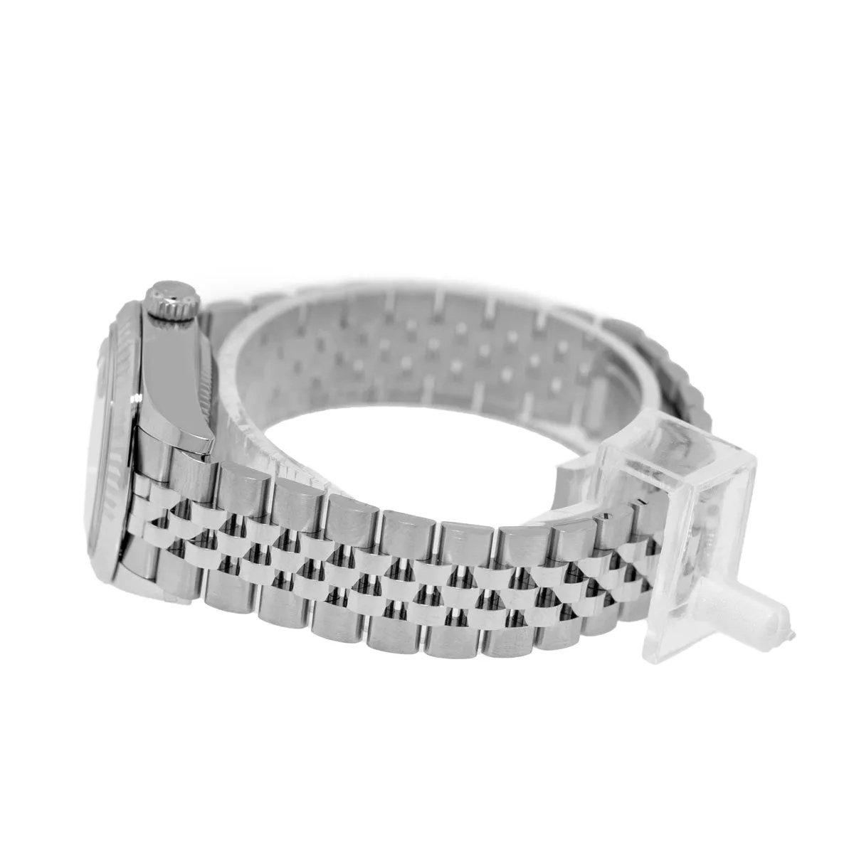 Rolex Lady-Datejust 28mm White Gold & Steel Dark Rhodium Roman Dial & Fluted Bezel 279174