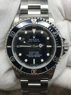 Rolex No Date Submariner Rehaut Engraved 14060 Black Dial Automatic Men's Watch