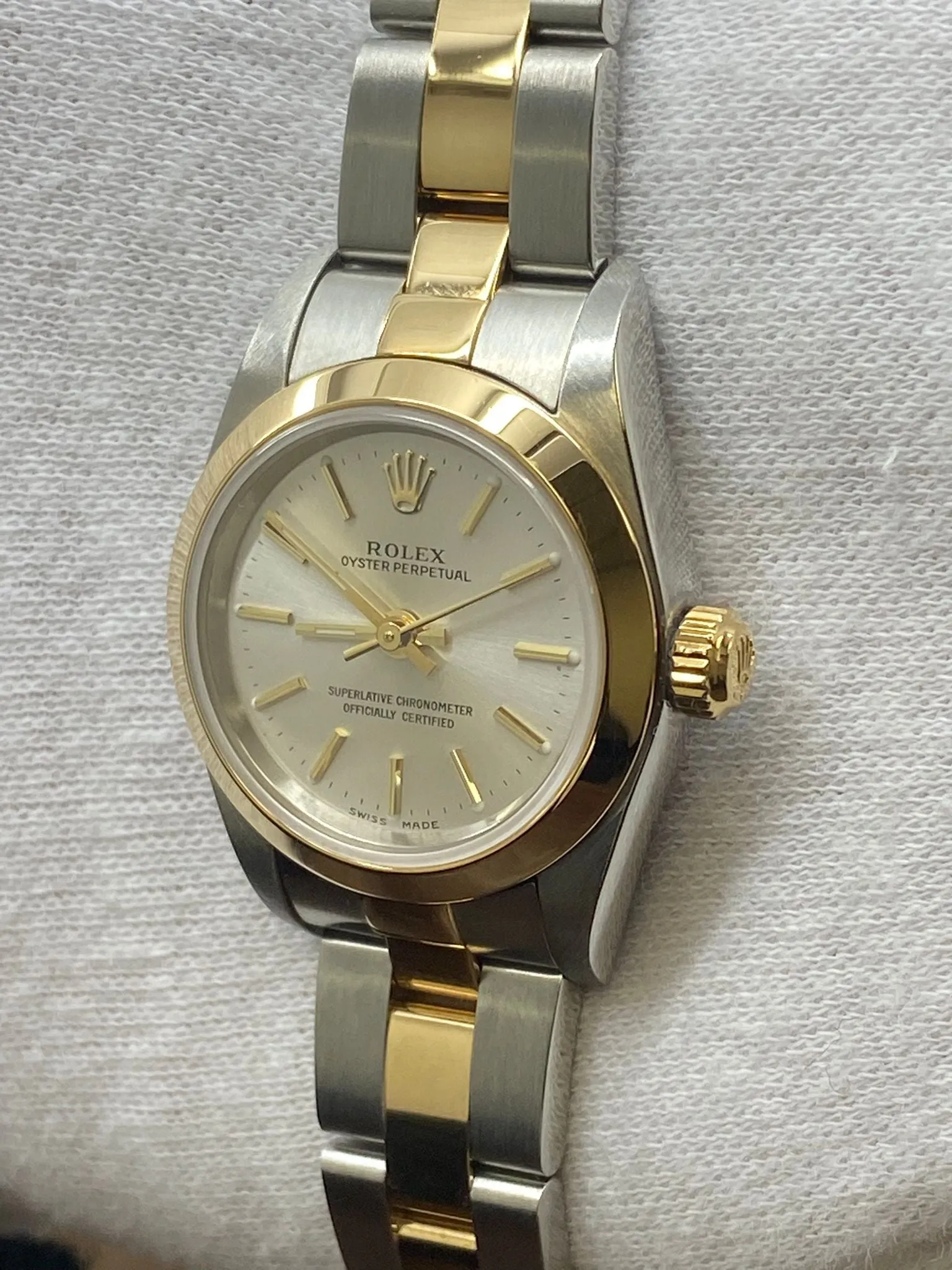 Rolex Oyster Perpetual 26mm 76183 Silver Dial Automatic Women's Watch
