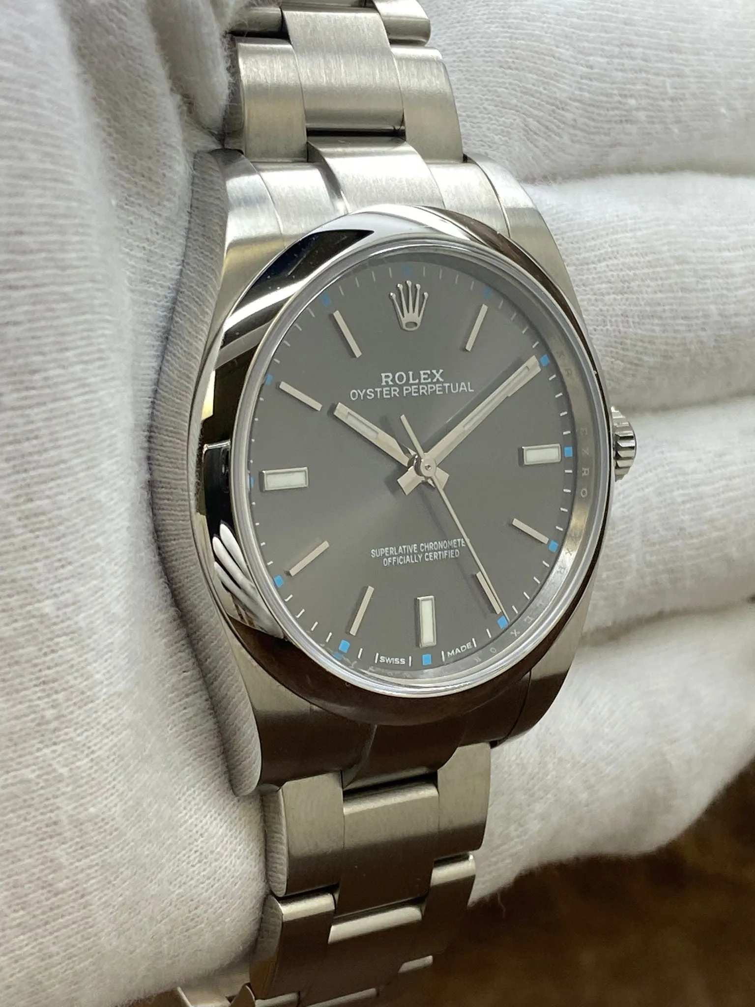 Rolex Oyster Perpetual 39mm 114300 Rhodium Dial Automatic Watch