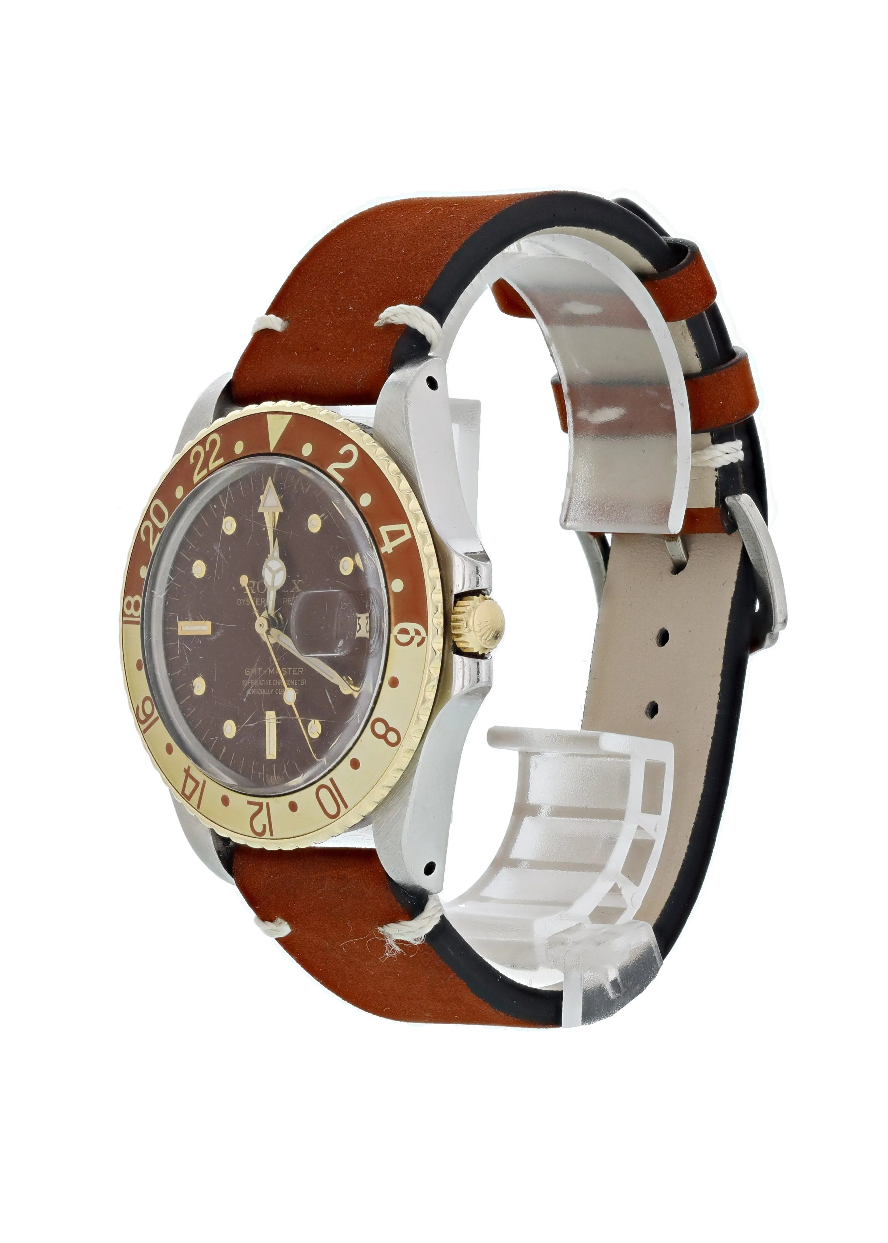 Rolex Oyster Perpetual GMT Master Date 16753 Root Beer Nipple Dial Watch