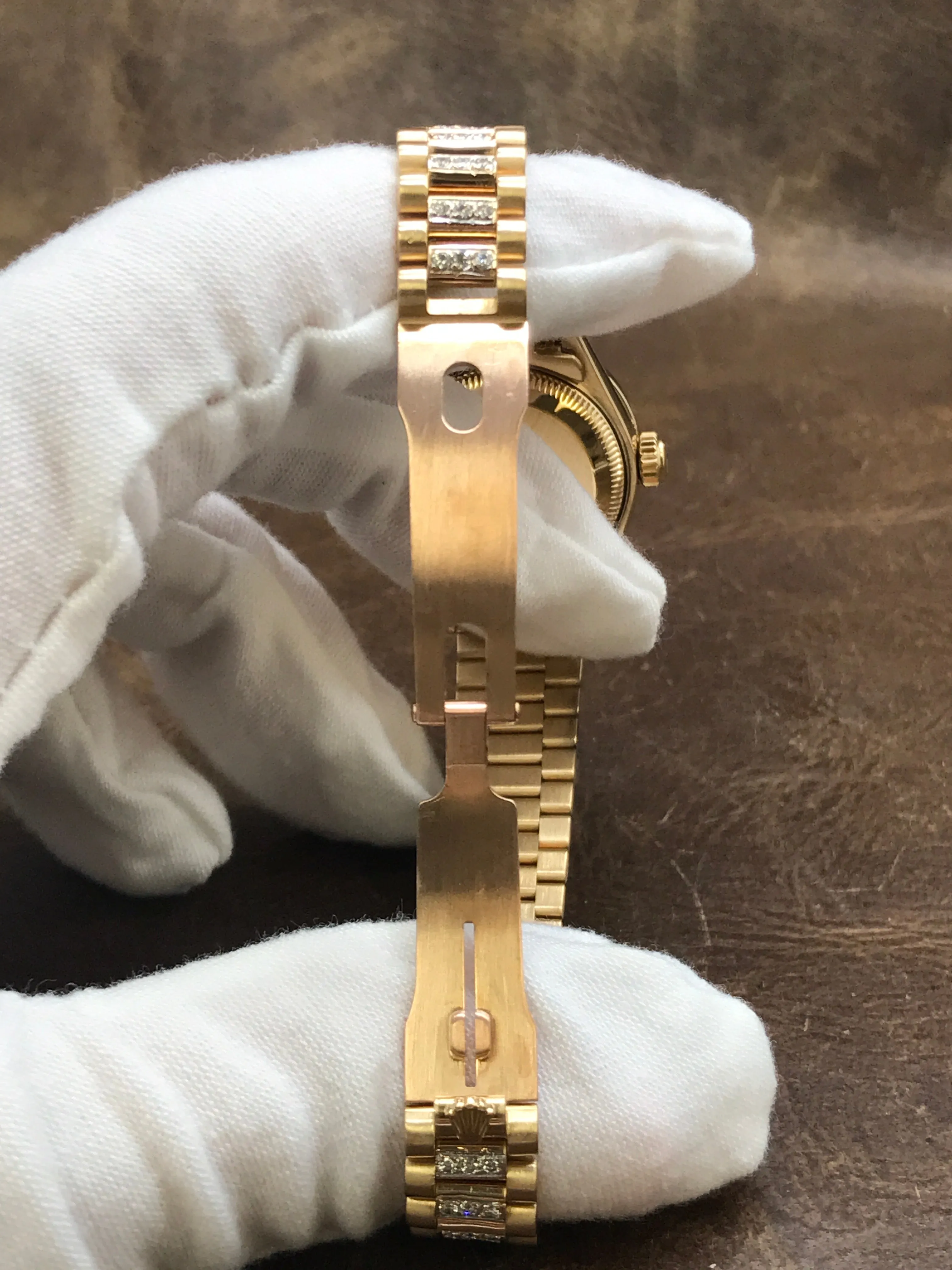 Rolex President 26mm 69178 Custom MOP Rubies Dial Automatic Women's Watch
