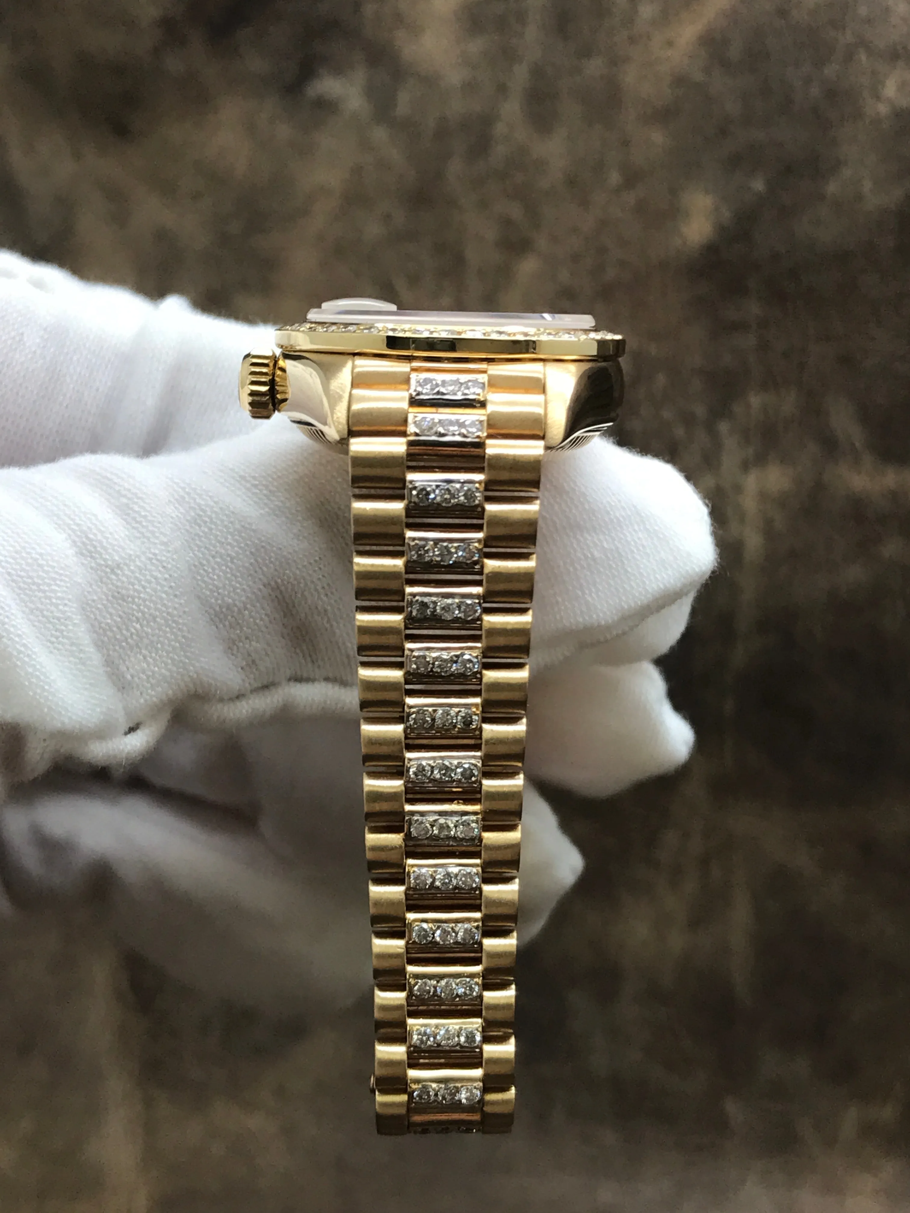 Rolex President 26mm 69178 Custom MOP Rubies Dial Automatic Women's Watch