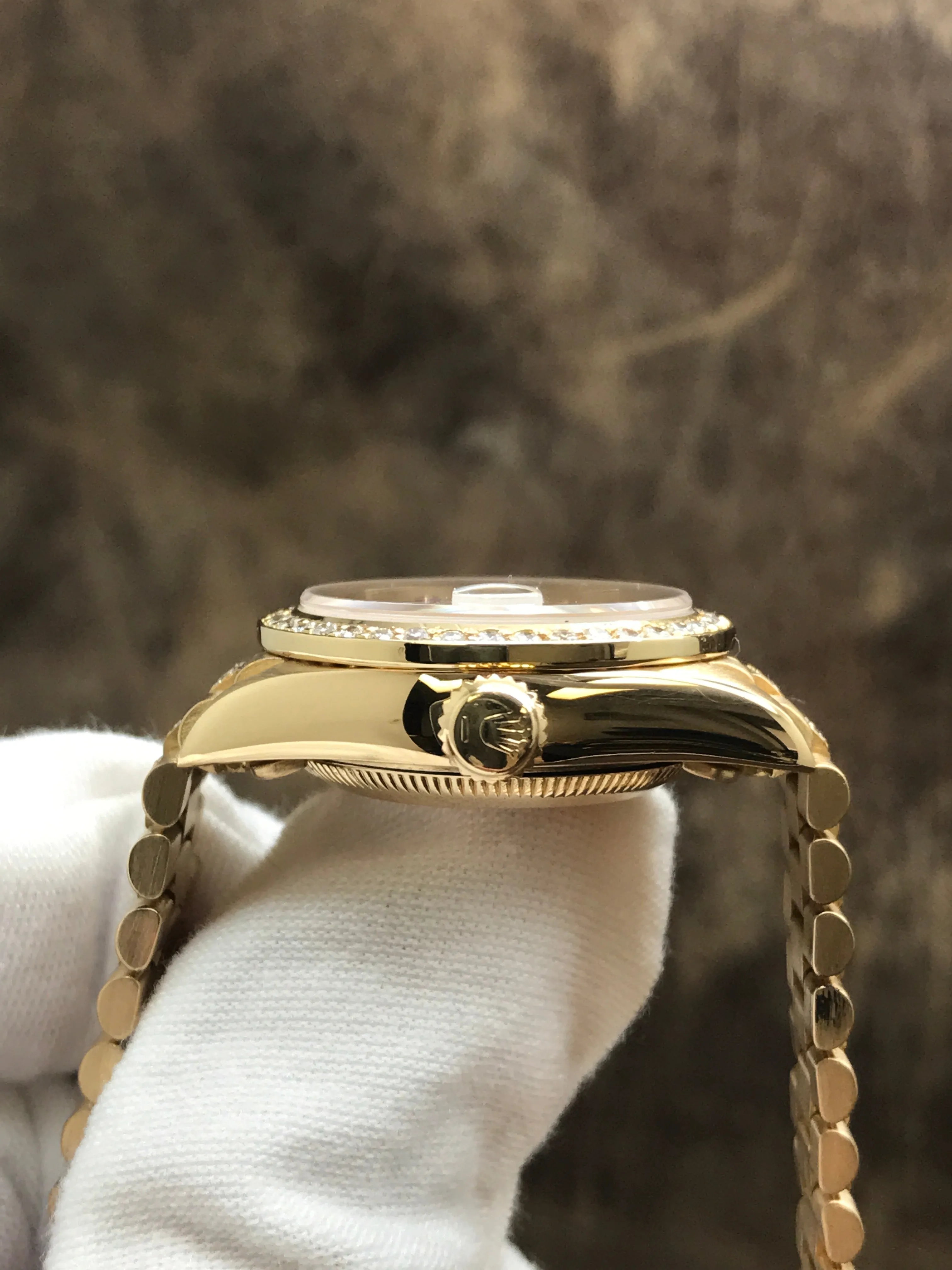 Rolex President 26mm 69178 Custom MOP Rubies Dial Automatic Women's Watch