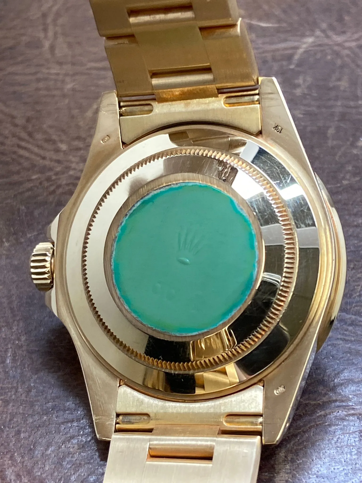 Rolex Submariner 18k Gold Unpolished 16618 Blue Dial Automatic Men's Watch