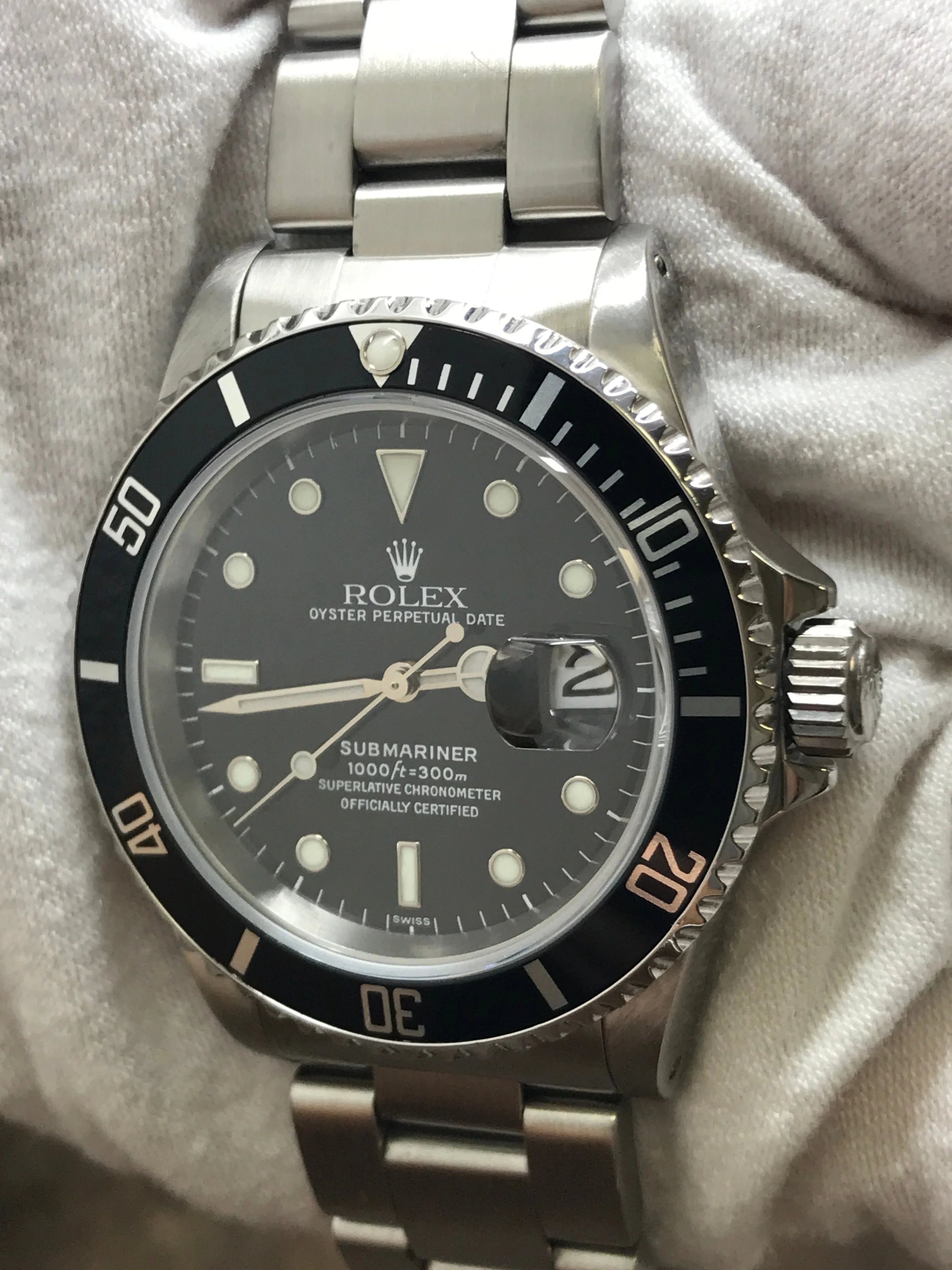 Rolex Submariner Date 16610 Black Dial Automatic Men's Watch
