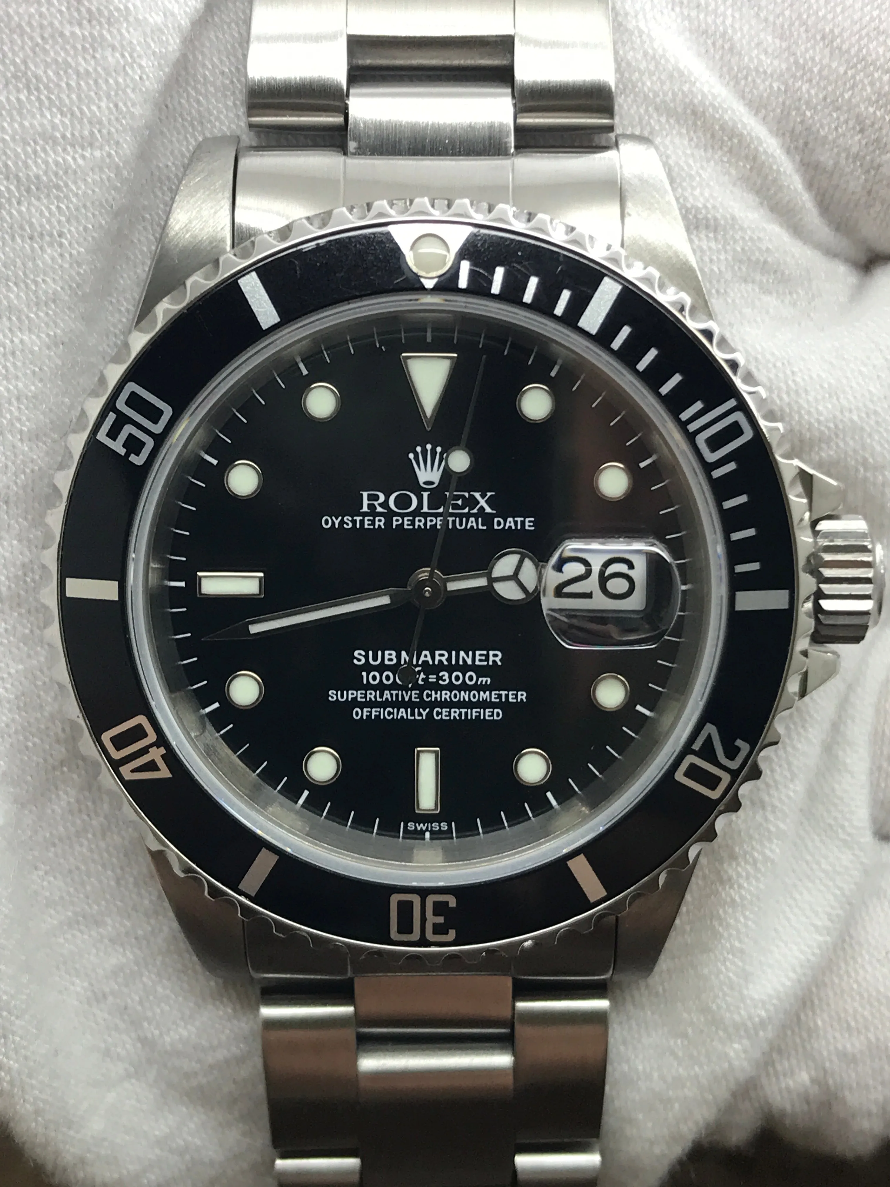 Rolex Submariner Date 16610 Black Dial Automatic Men's Watch