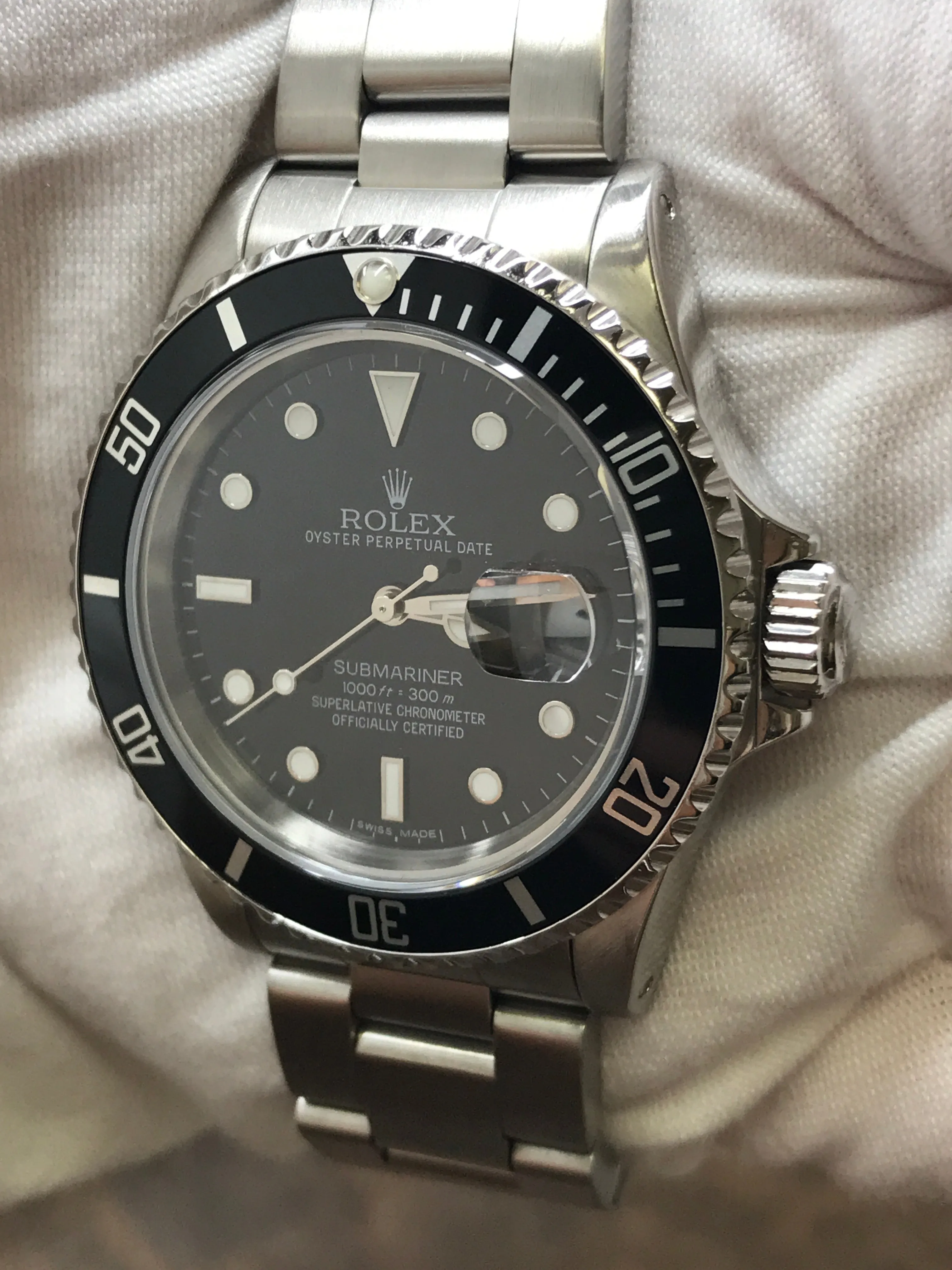 Rolex Submariner Date 16610 Custom Black Dial Automatic Men's Watch