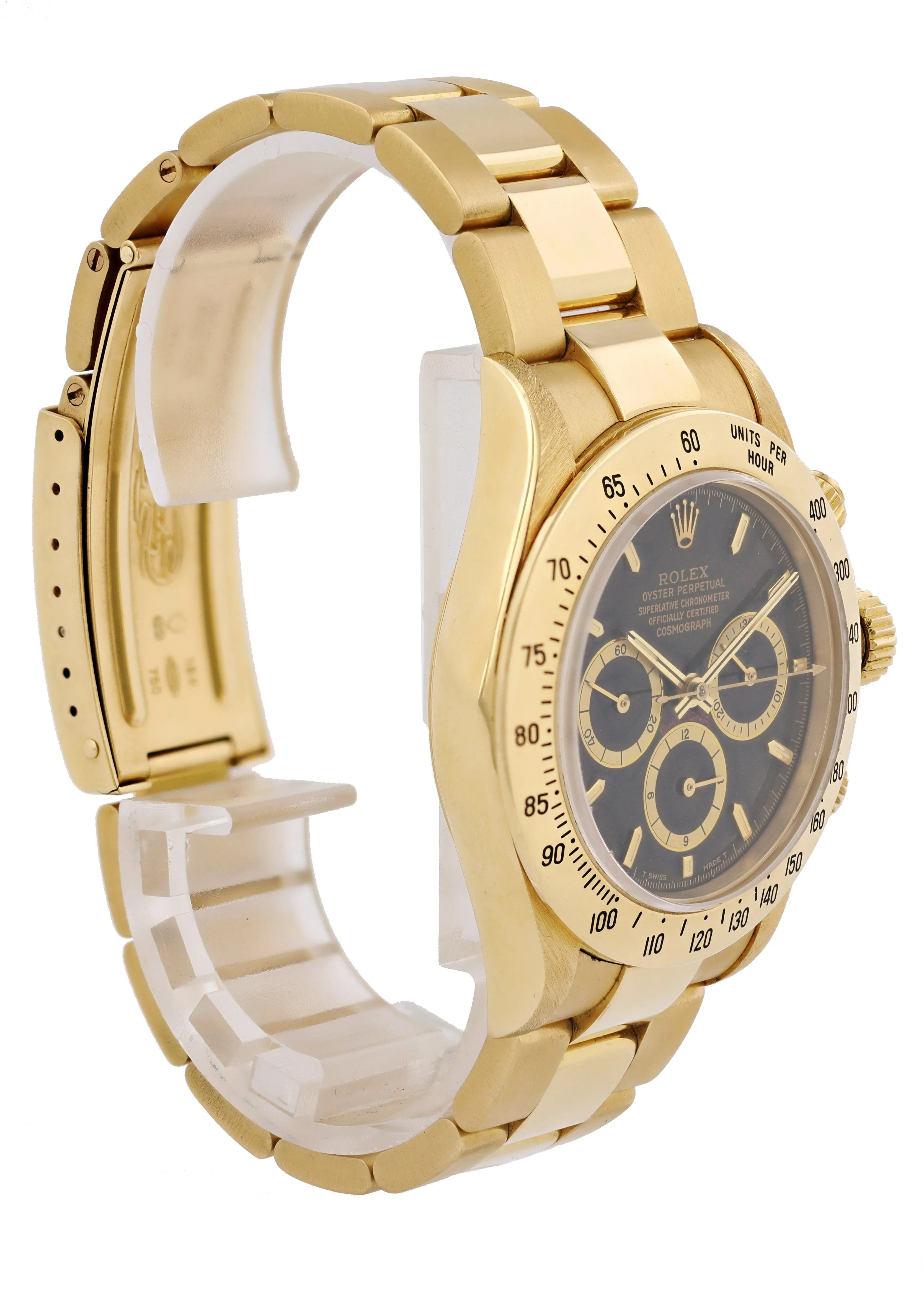 Rolex Zenith Daytona 16528 Inverted 6 Yellow Gold Mens Watch