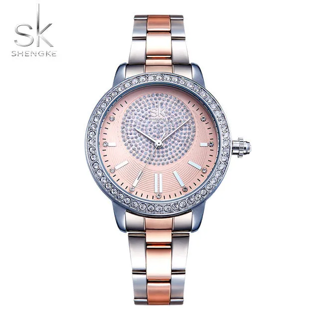 Rose Gold Watch Women Quartz Watches Ladies Top Brand Crystal Luxury Female Wrist Watch Girl Clock Relogio Feminino