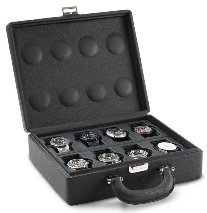 Scatola del Tempo Watch Case Valigetta 8 Handle Black