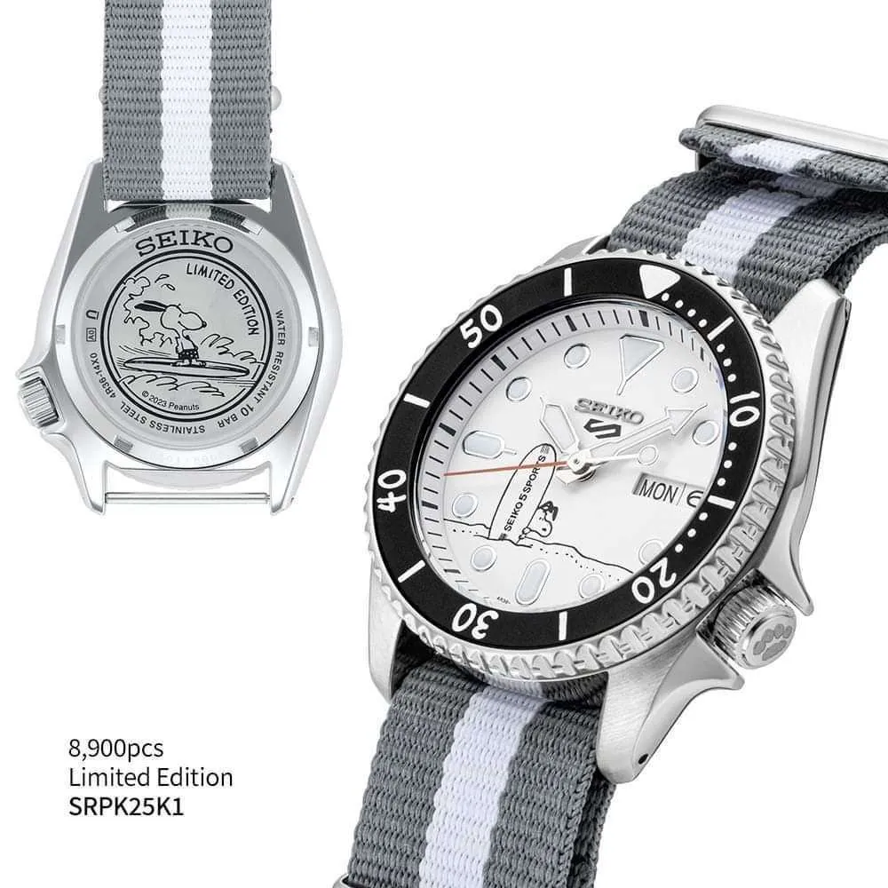 Seiko 5 Sports Snoopy Surf Board Sports Nato Strap Men Watch (8500 LIMITED) SRPK25K1