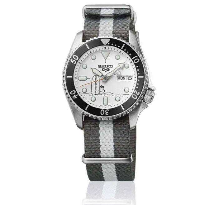 Seiko 5 Sports Snoopy Surf Board Sports Nato Strap Men Watch (8500 LIMITED) SRPK25K1