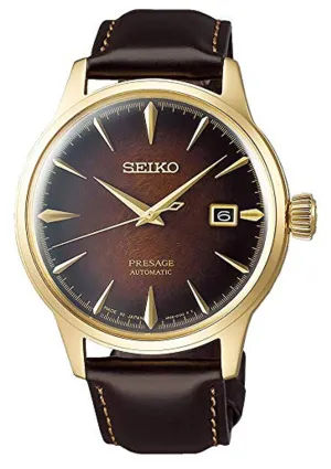 Seiko Presage Limited Edition Gold Case Brown Dial Men's Watch SRPD36J1
