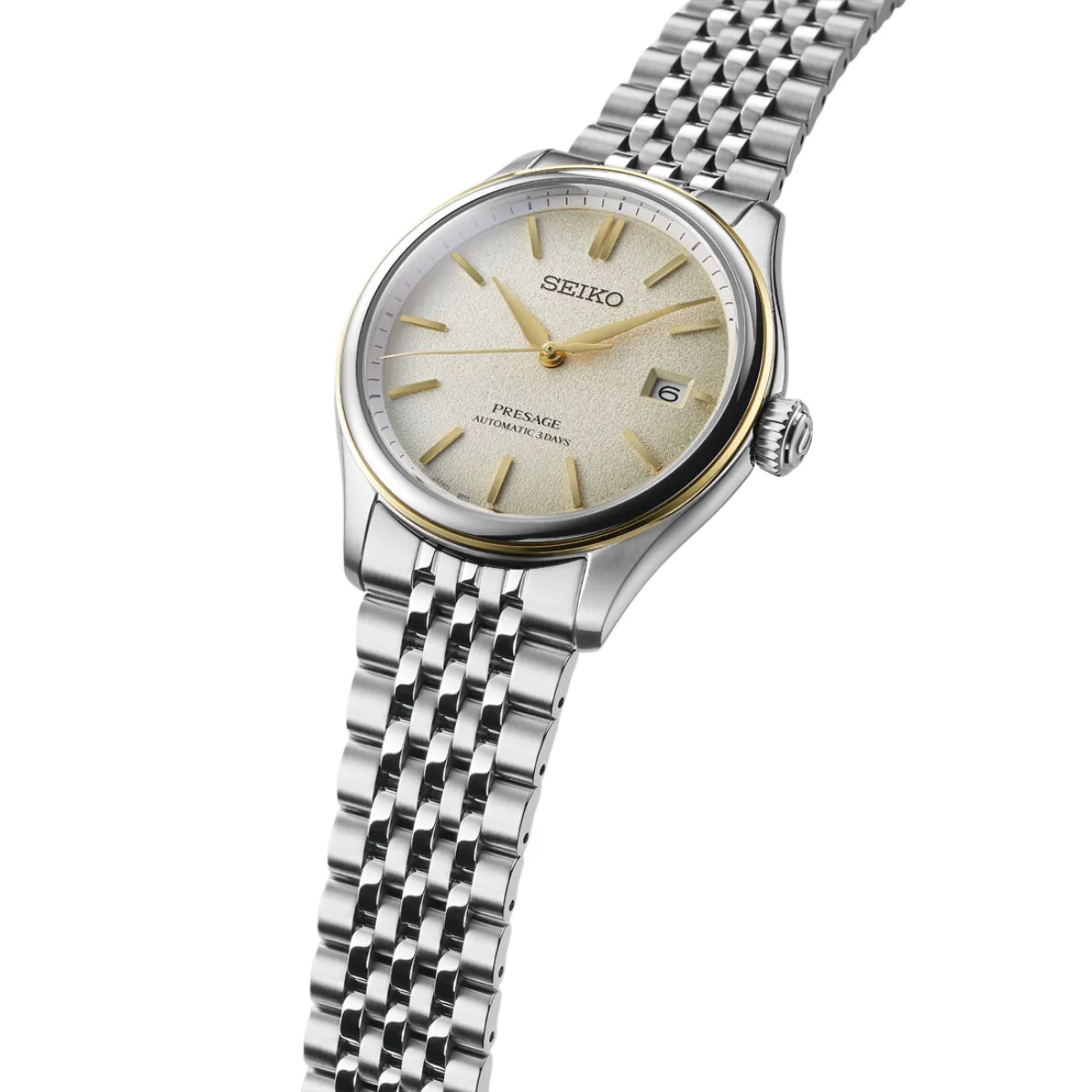 Seiko Presage SPB478J1 SPB478 SPB478J Classic Series Delicate Cream Silk Mens Watch