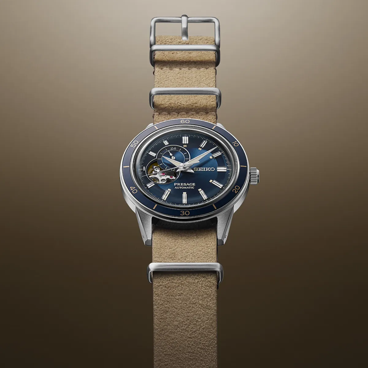 Seiko Presage SSA453J1 SSA453 SSA453J Style60's Automatic Open Heart Leather Watch