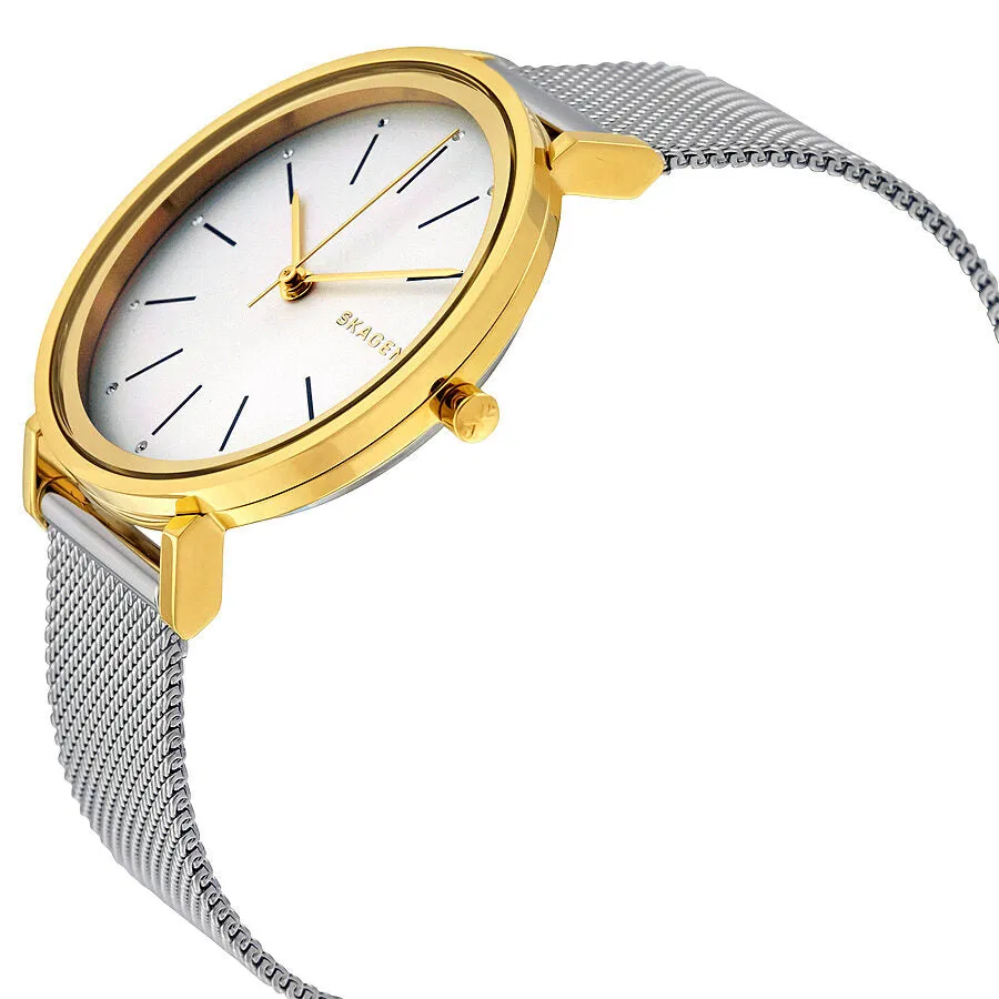 Skagen Hald Silver Dial Steel and Yellow Gold PVD Ladies Watch SKW2508
