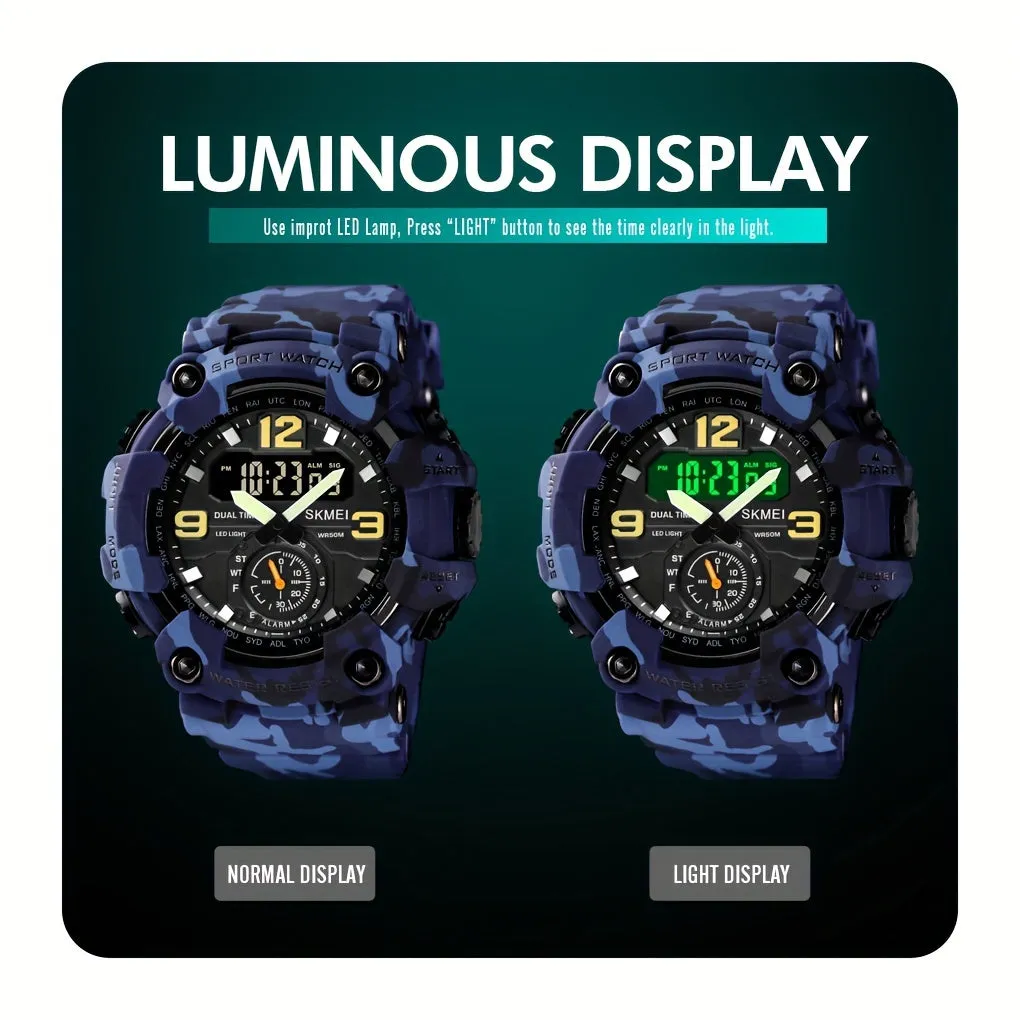Skmei Large Dial Watch Digital Fashion Multifunctional Electronic Watch For Men Ideal Choice For Gifts FS