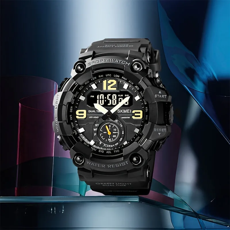 Skmei Large Dial Watch Digital Fashion Multifunctional Electronic Watch For Men Ideal Choice For Gifts FS