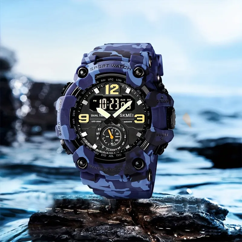 Skmei Large Dial Watch Digital Fashion Multifunctional Electronic Watch For Men Ideal Choice For Gifts FS