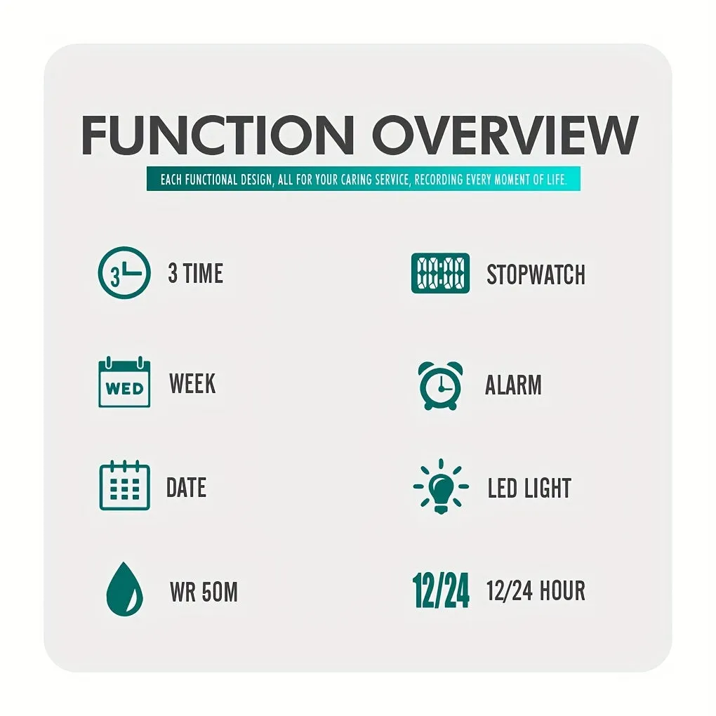 Skmei Large Dial Watch Digital Fashion Multifunctional Electronic Watch For Men Ideal Choice For Gifts FS