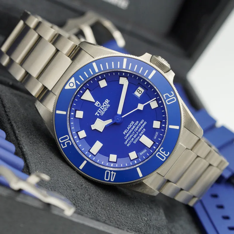 SOLD - 6/18/24 - Tudor Pelagos Blue M25600TB-0001 B&P '23 with Titanium Case 42mm