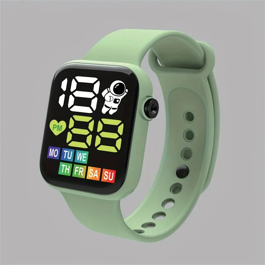 Sports Watch for Adults Digital Wrist  with Spaceman Theme, Silicone Band, Glow Details, Electronic Movement, Non-Waterproof - Adjustable Time & Date FS